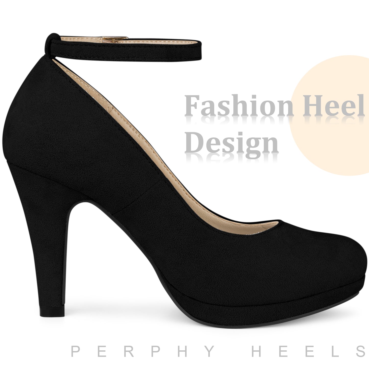 Zapatos Mary Jane para mujer con tacones de aguja y punta redonda