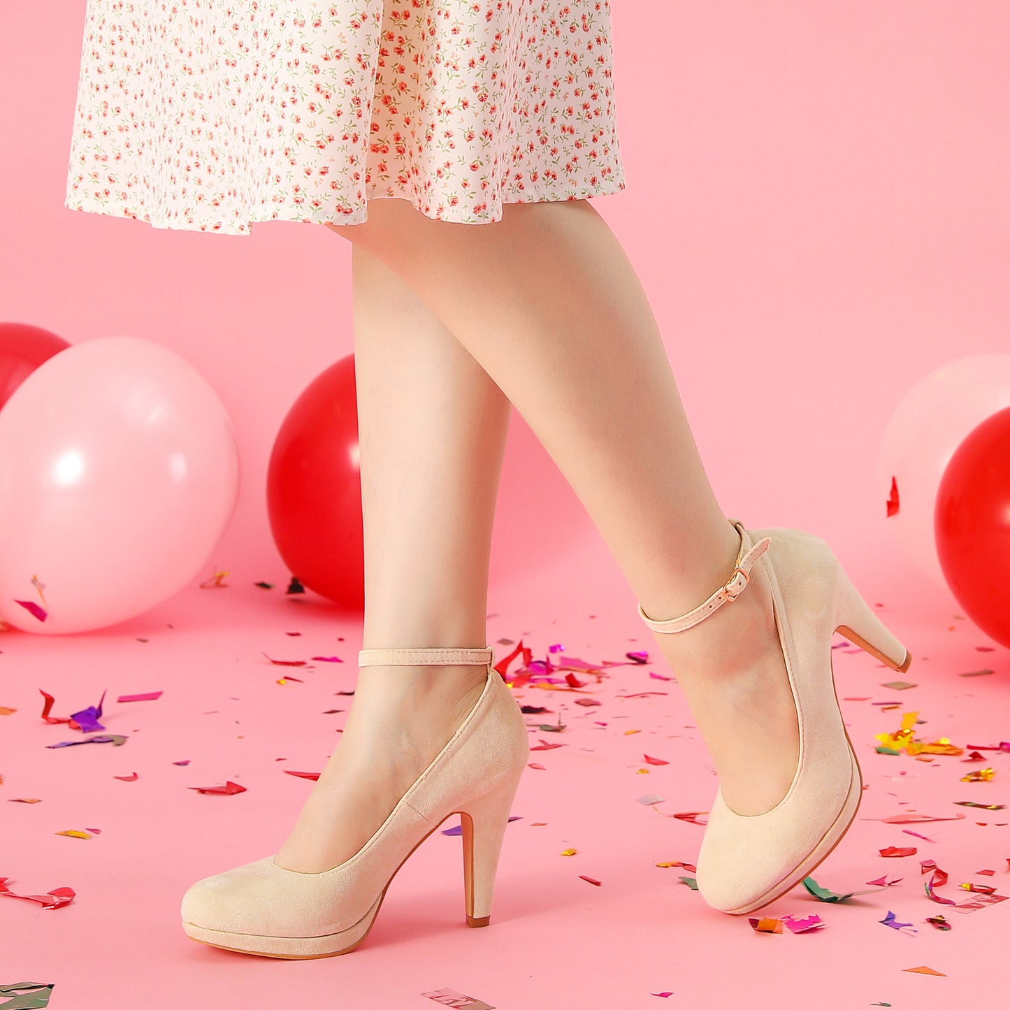 Zapatos Mary Jane para mujer con tacones de aguja y punta redonda