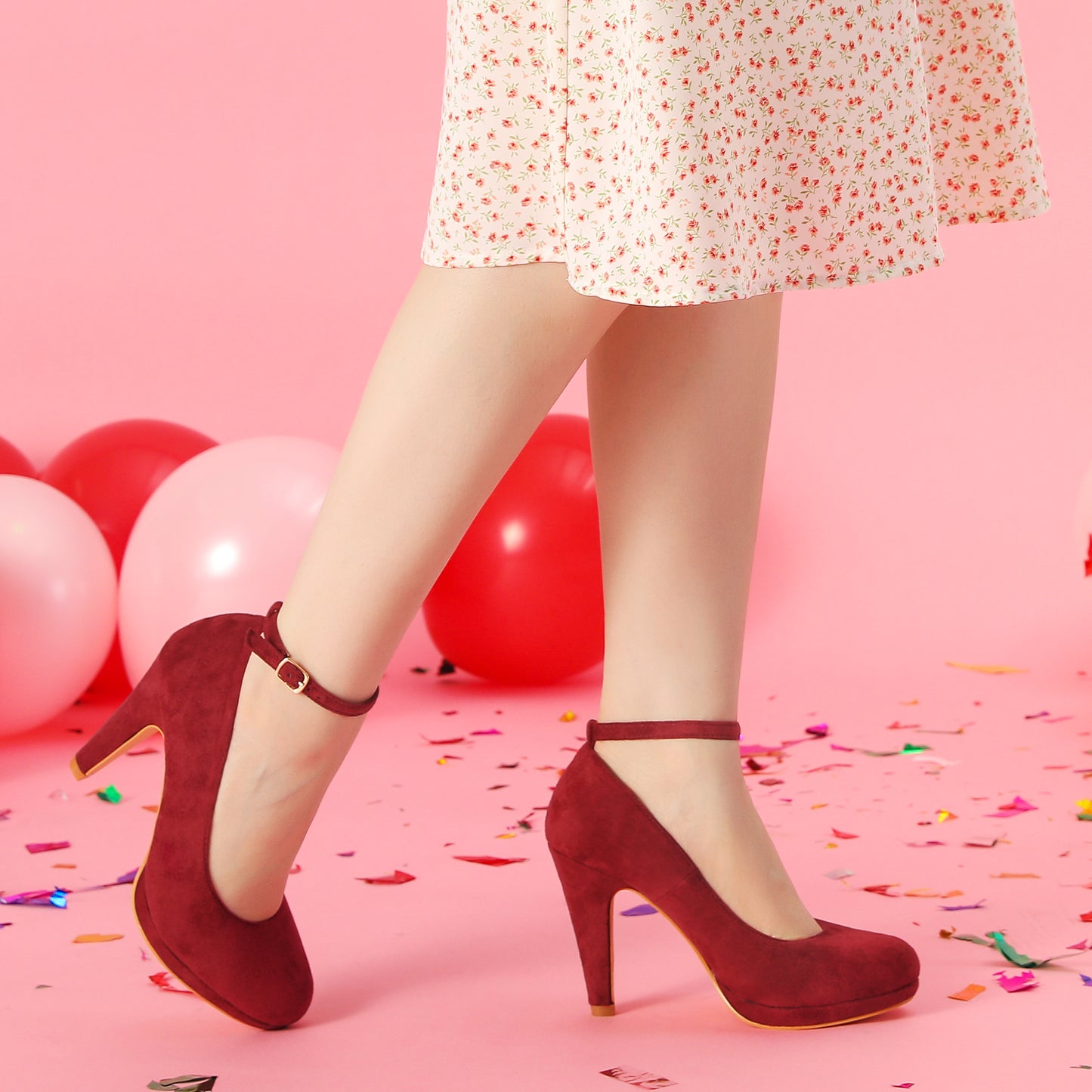 Zapatos Mary Jane para mujer con tacones de aguja y punta redonda