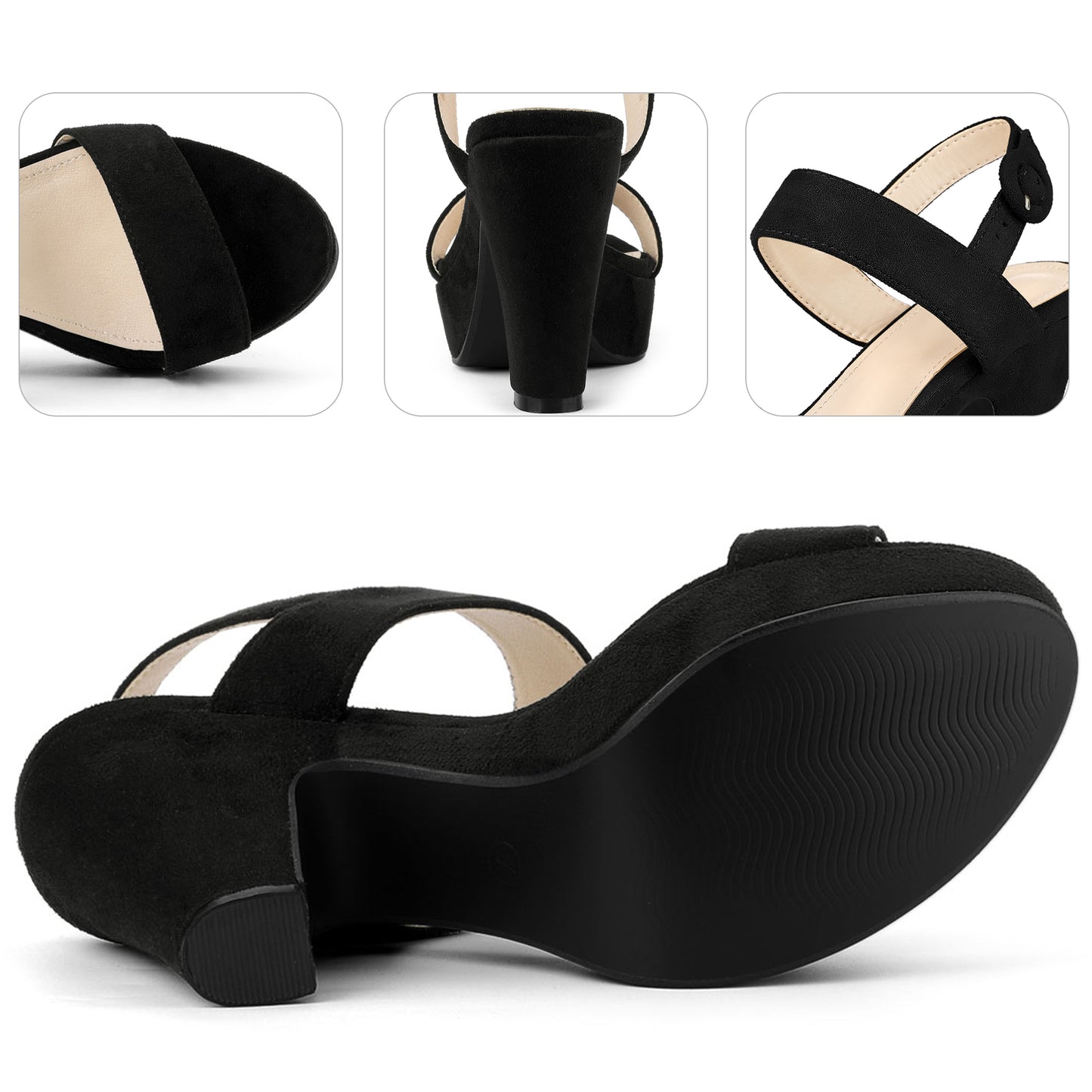 Women's Platform Slingback Block Heeled Sandals