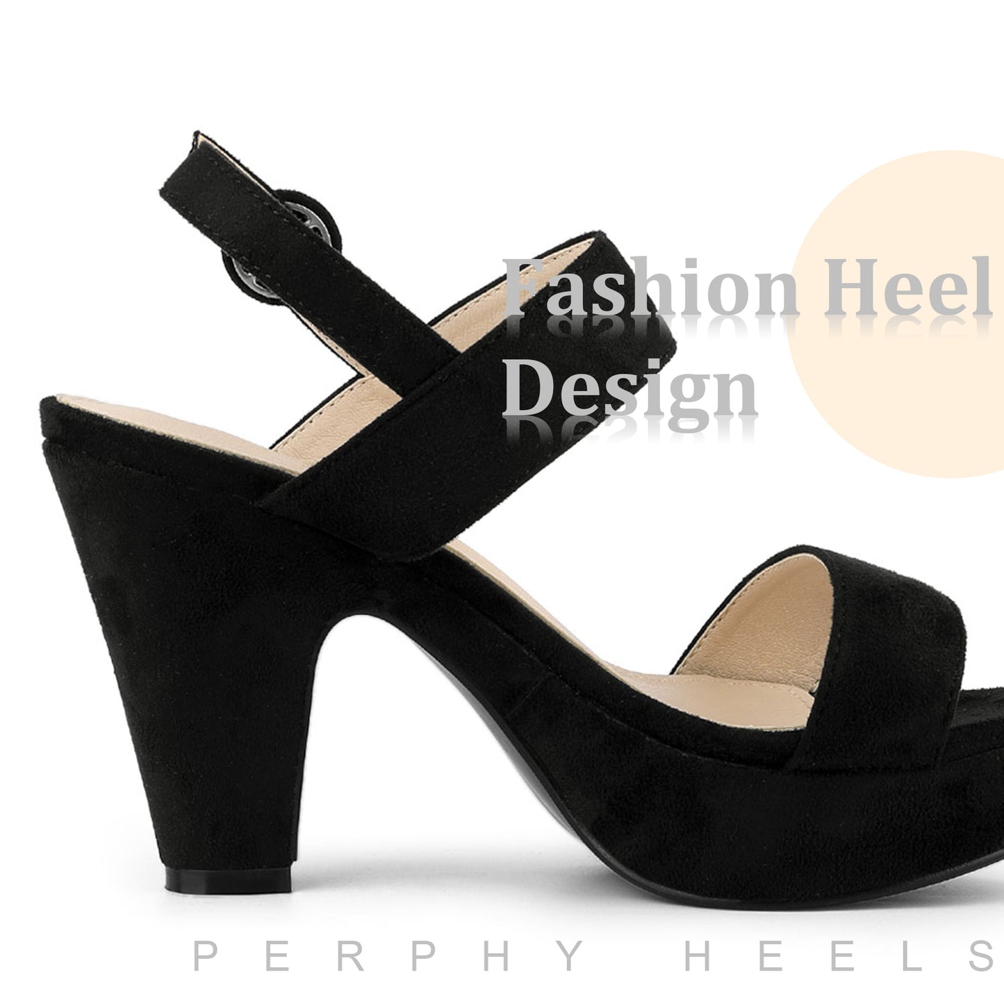 Women's Platform Slingback Block Heeled Sandals