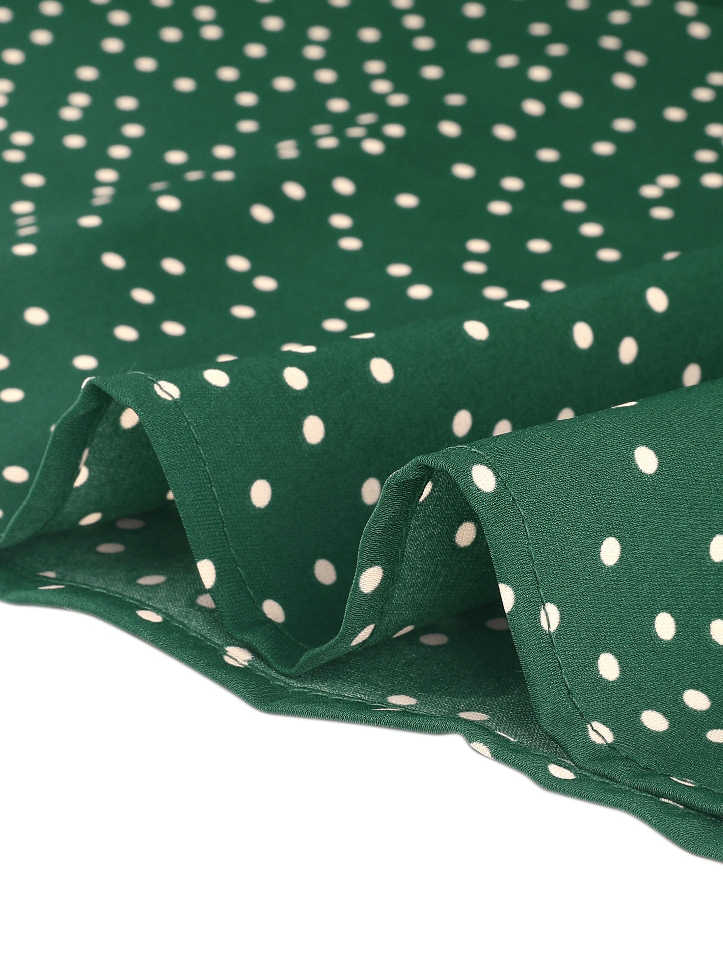 Women's Contrast Doll Collar Polka Dots Short Sleeves Blouse Shirt Top