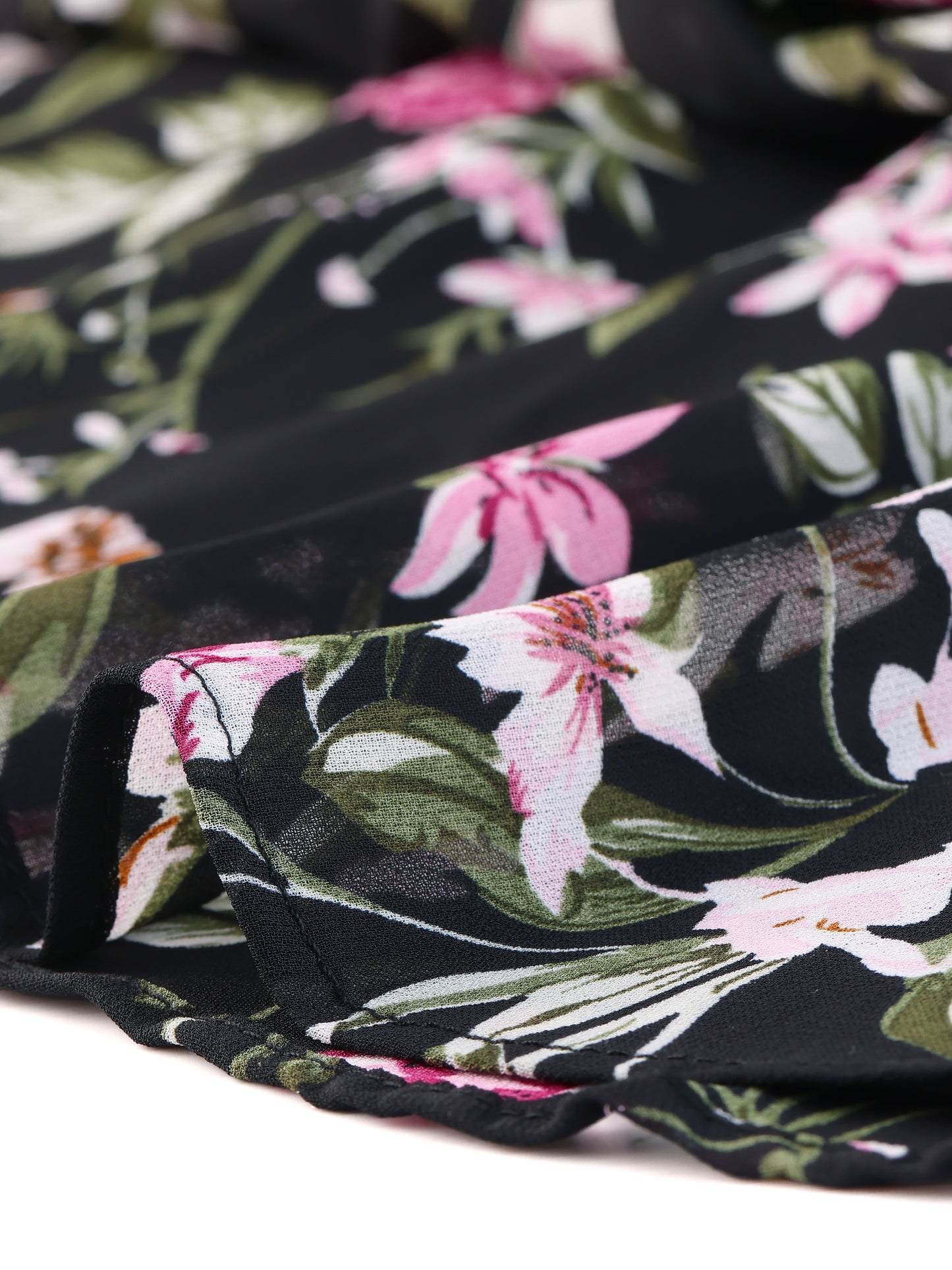 Minifalda skater floral con cintura elástica y dobladillo con volantes en capas para mujer