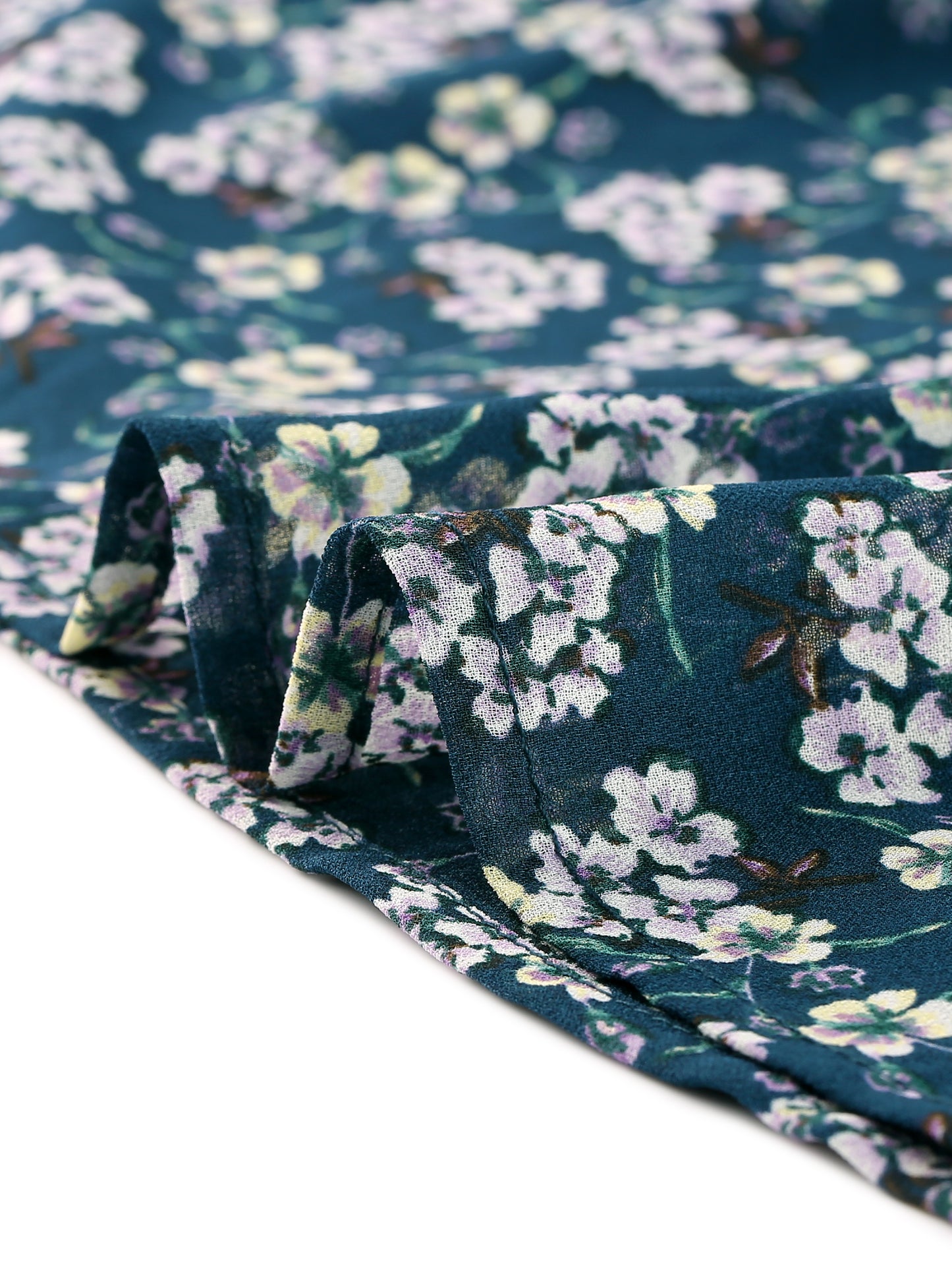 Women's Ruffle Sleeveless Chiffon Floral Top