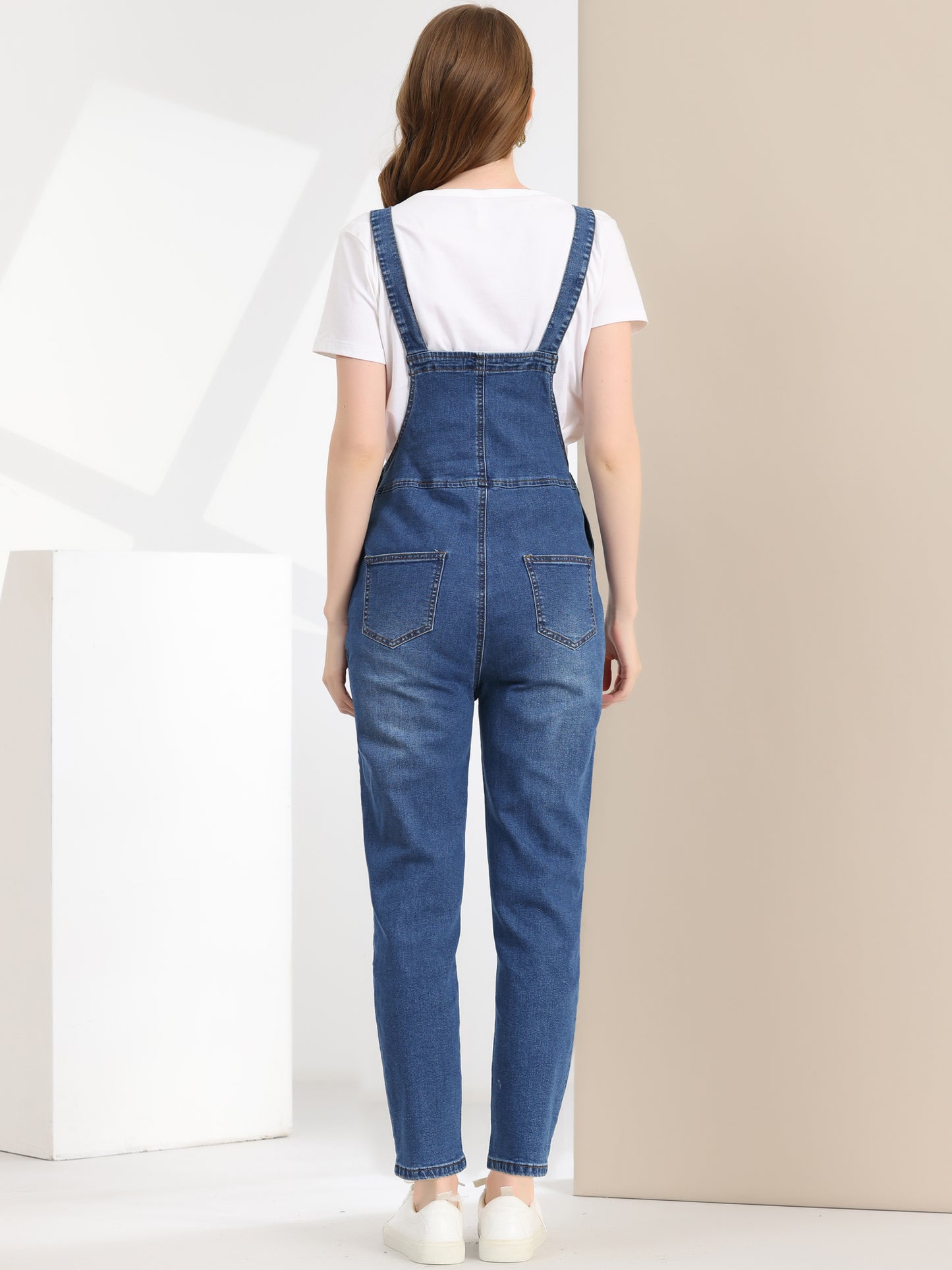 Women's Casual Adjustable Denim Bib Long Overalls Jeans Pants Jumpsuits