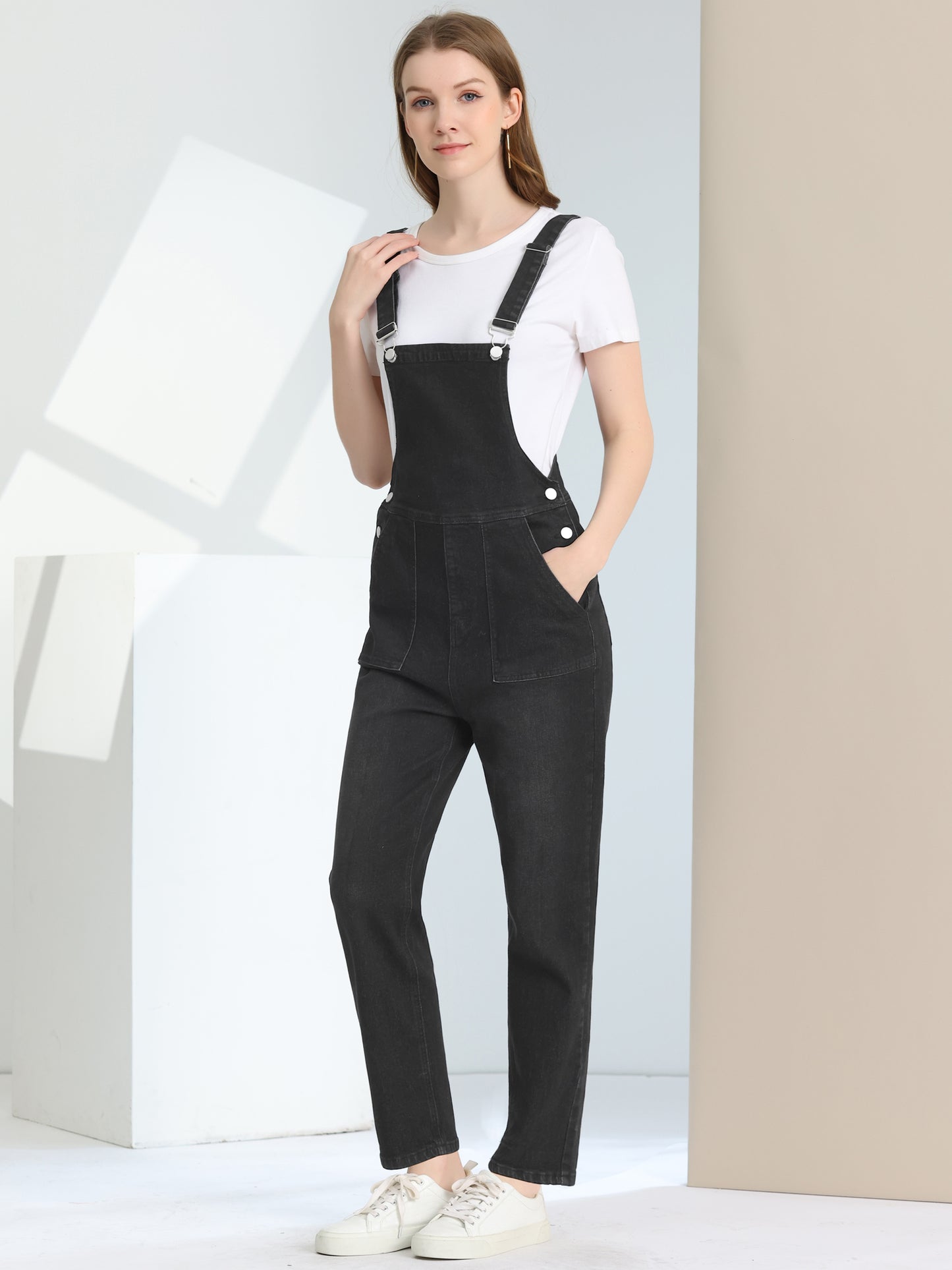 Women's Casual Adjustable Denim Bib Long Overalls Jeans Pants Jumpsuits