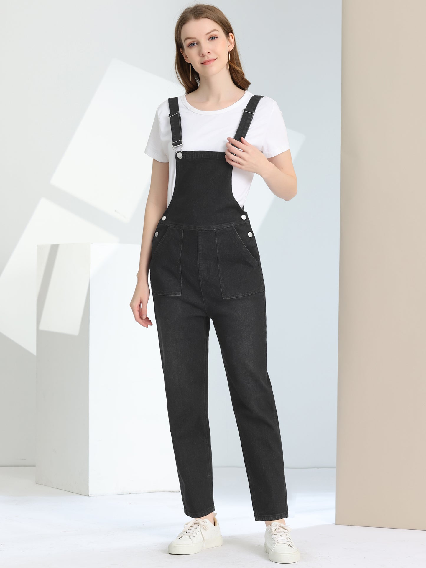 Women's Casual Adjustable Denim Bib Long Overalls Jeans Pants Jumpsuits