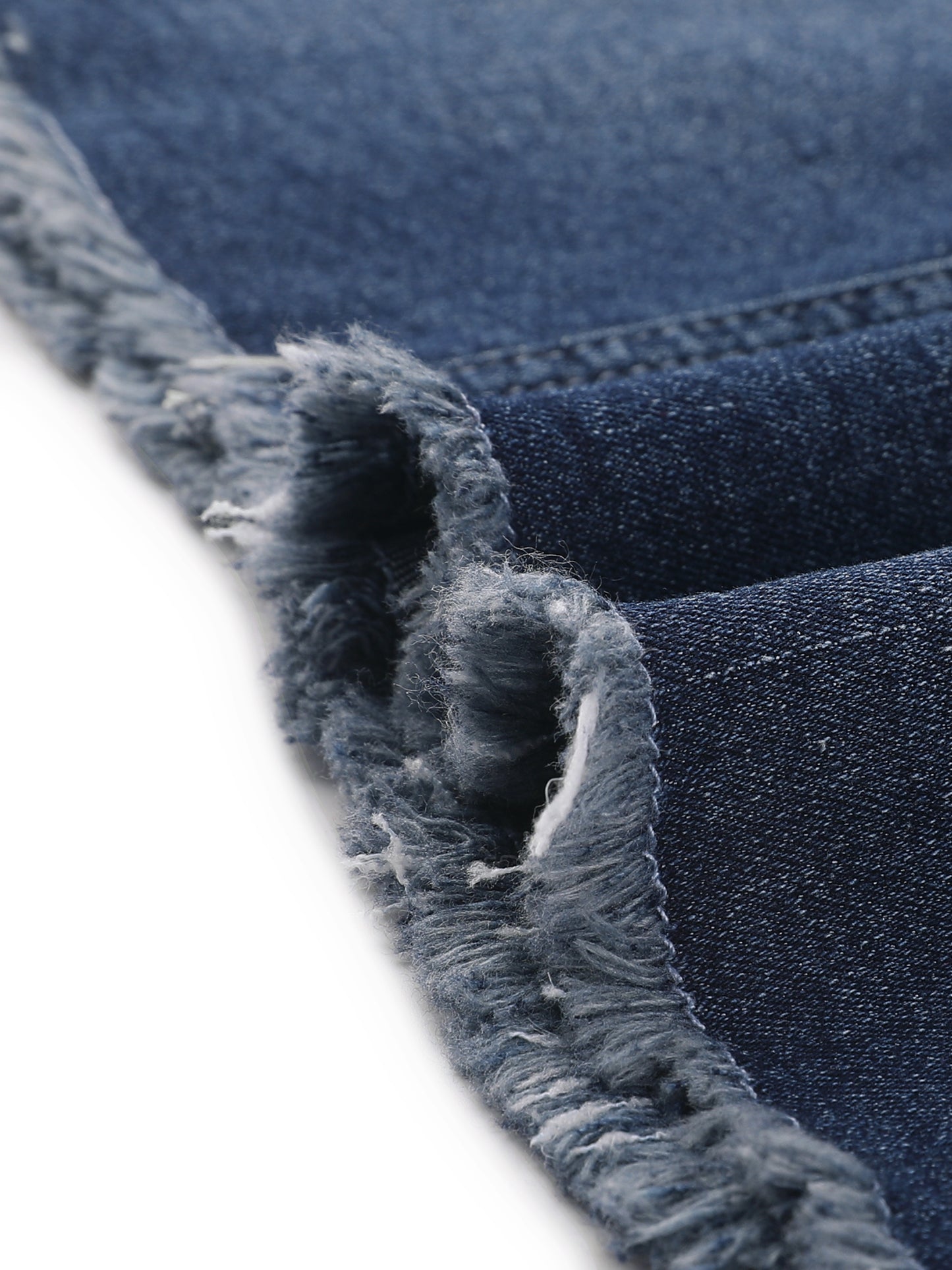 Women's Basic Distressed High Waist Ripped Hem Washed Jeans Denim Skirt (Available in Plus Size)