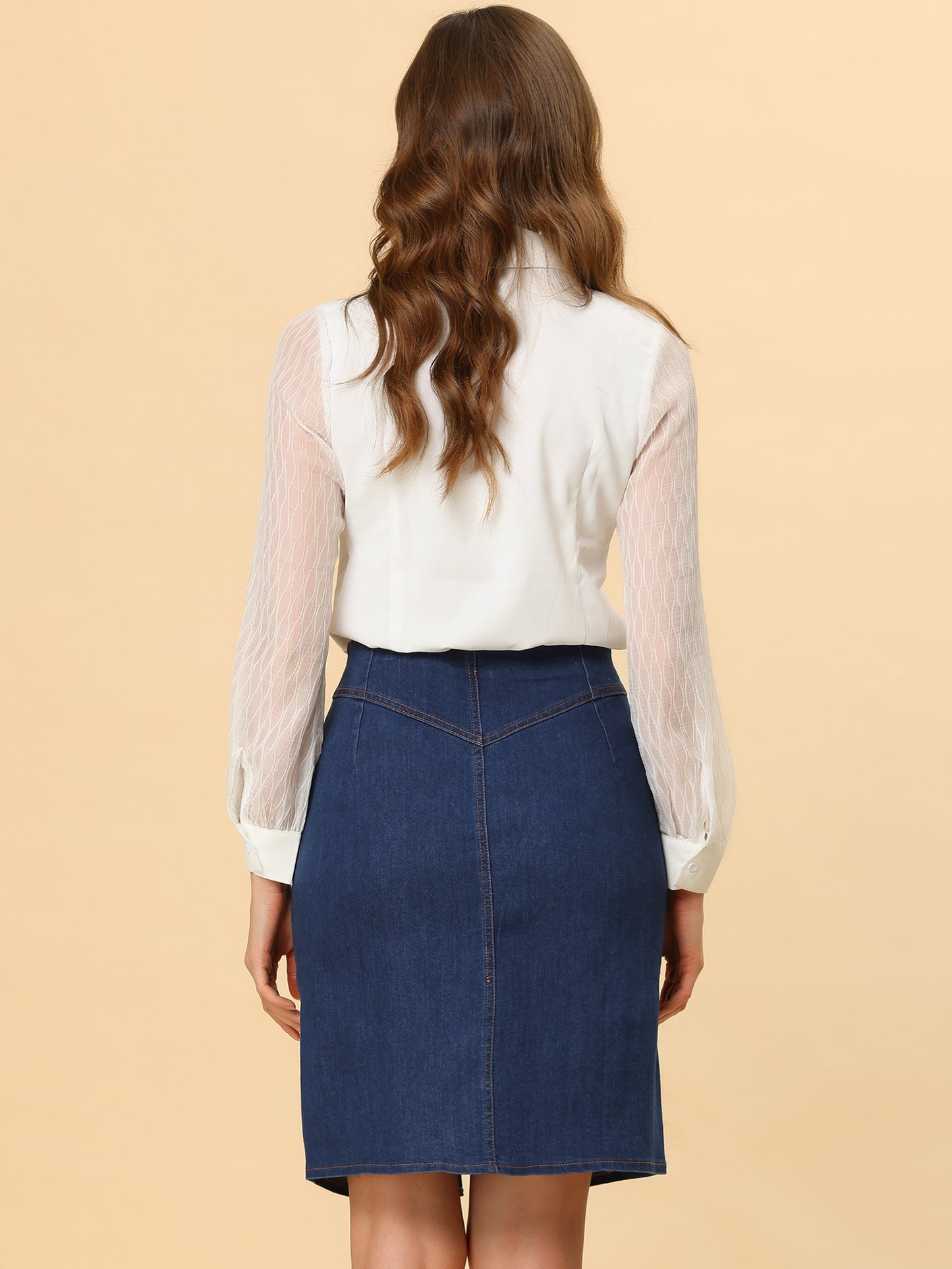 Falda tubo asimétrica y elástica para mujer, ideal para el trabajo