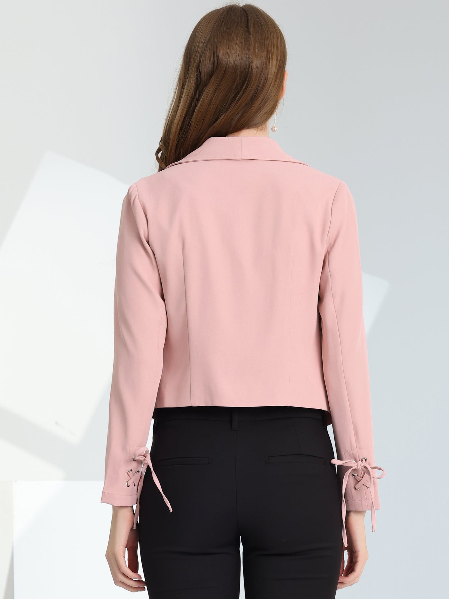 Women's Elegant Open Front Work Office Business Suit Blazer Jacket