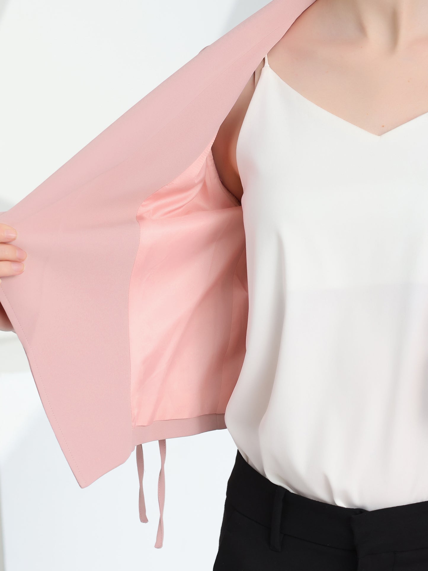 Women's Elegant Open Front Work Office Business Suit Blazer Jacket