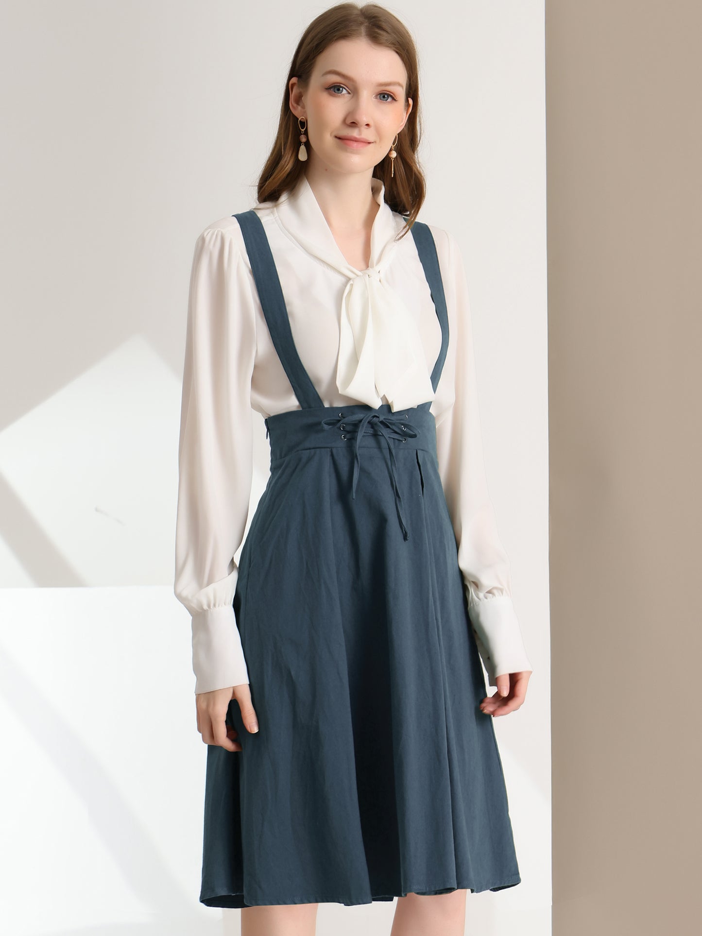 Falda con tirantes y cintura alta para mujer, mono, corsé, falda skater, minivestido corto