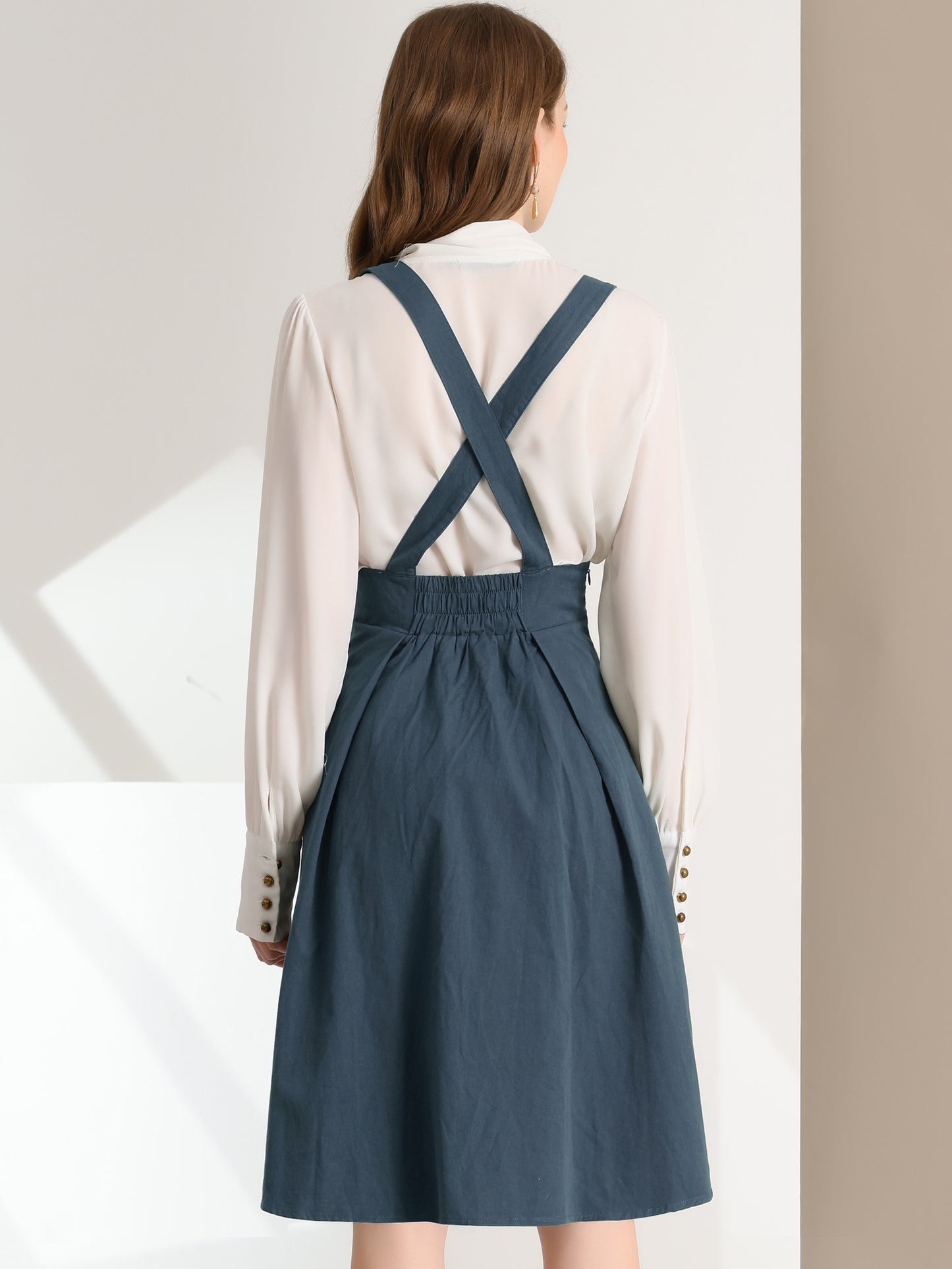 Falda con tirantes y cintura alta para mujer, mono, corsé, falda skater, minivestido corto