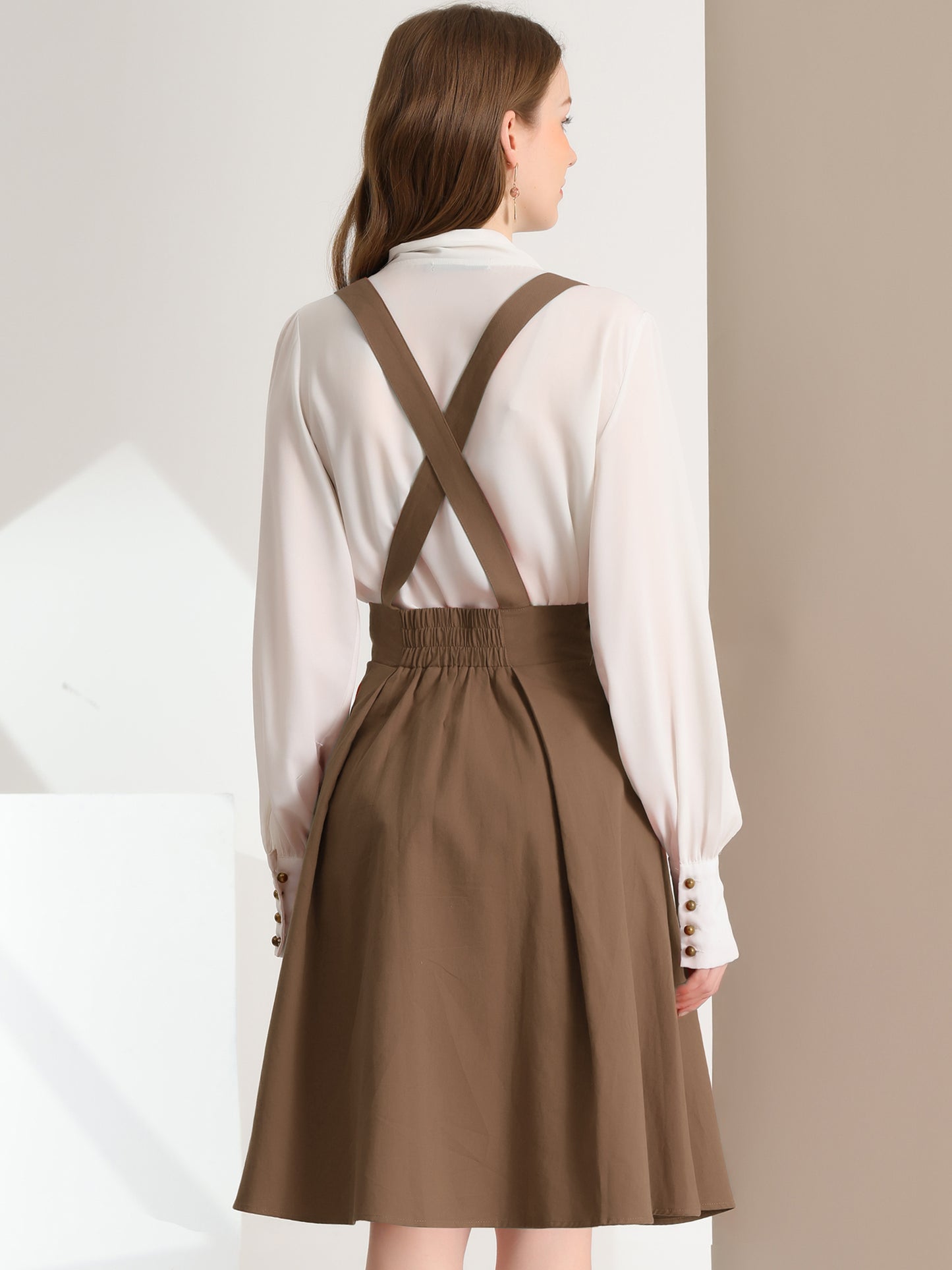 Falda con tirantes y cintura alta para mujer, mono, corsé, falda skater, minivestido corto