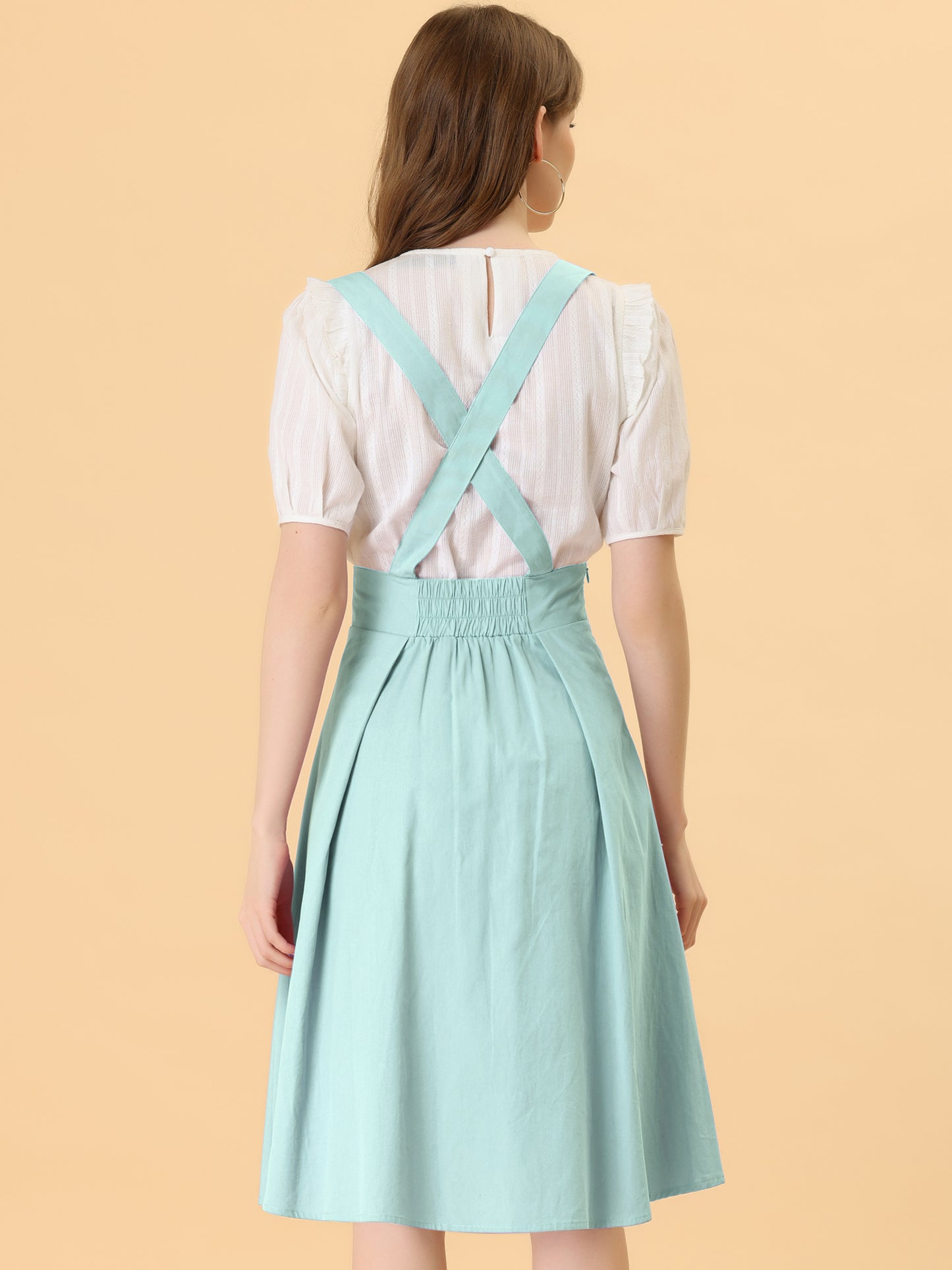 Falda con tirantes y cintura alta para mujer, mono, corsé, falda skater, minivestido corto