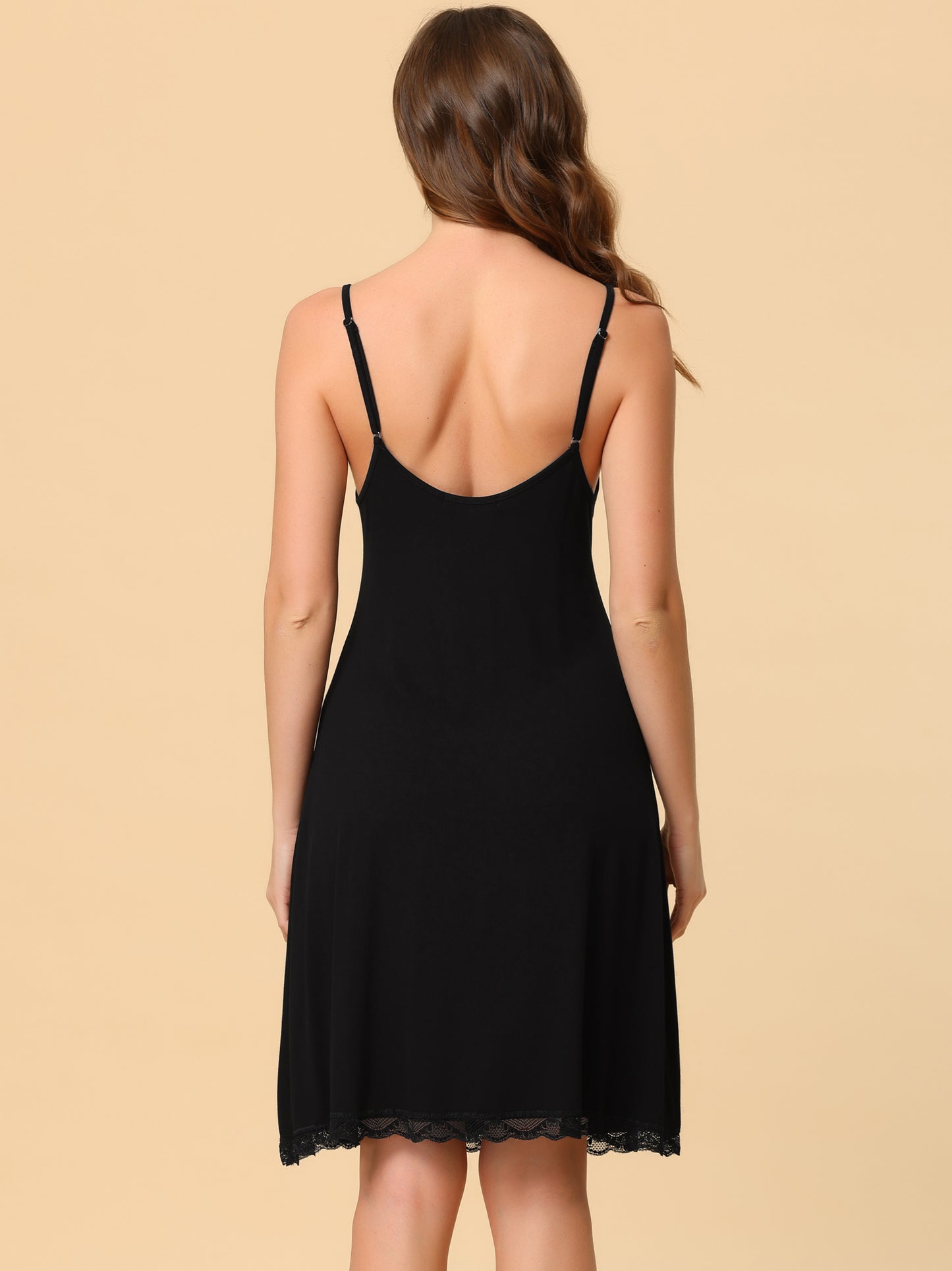 Women's Nightgown Pajama V Neck Lace Nightdress Sleepwear Lounge Dress