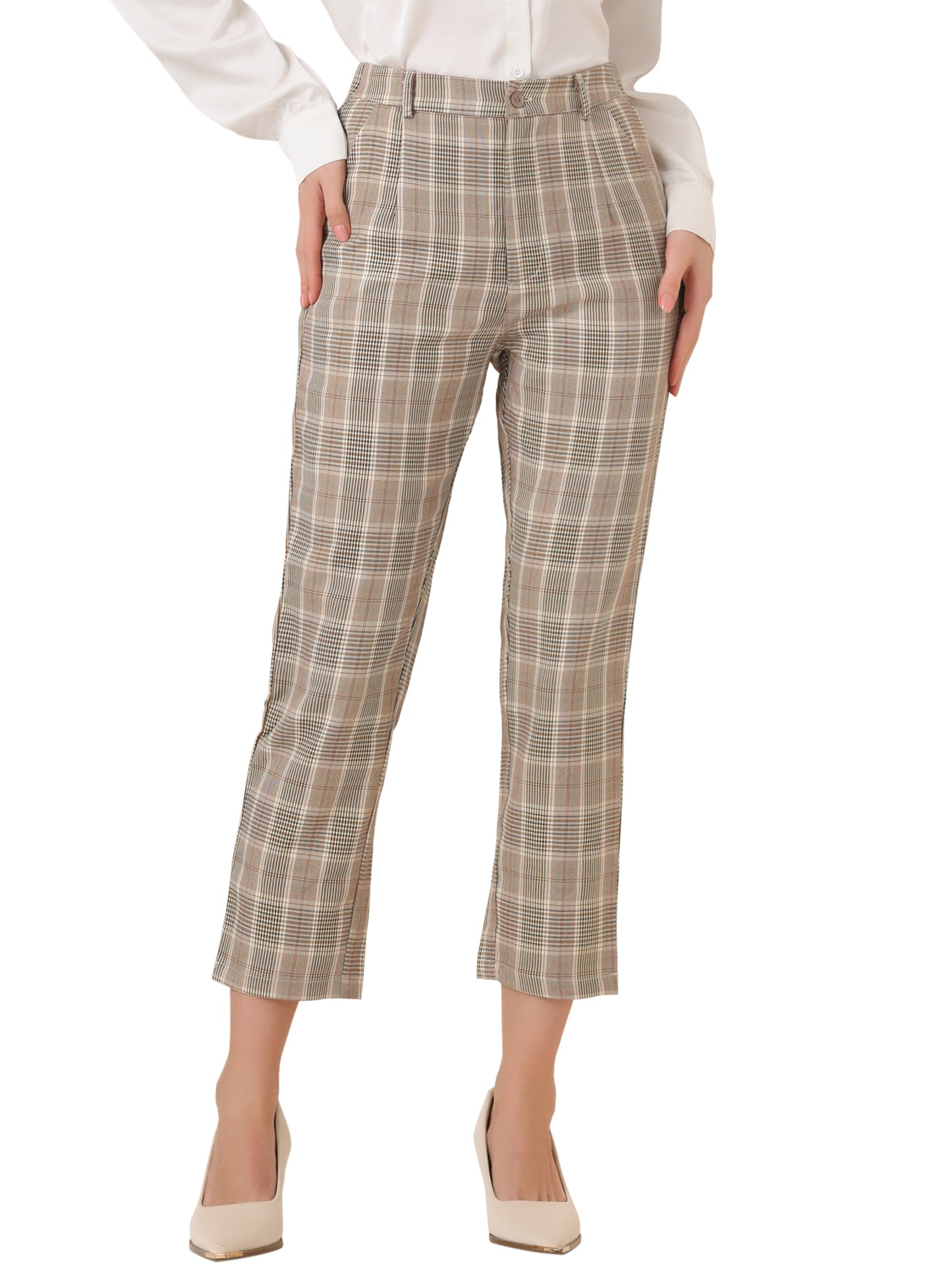 Pantalones de trabajo de cintura alta para mujer (disponibles en tallas grandes)