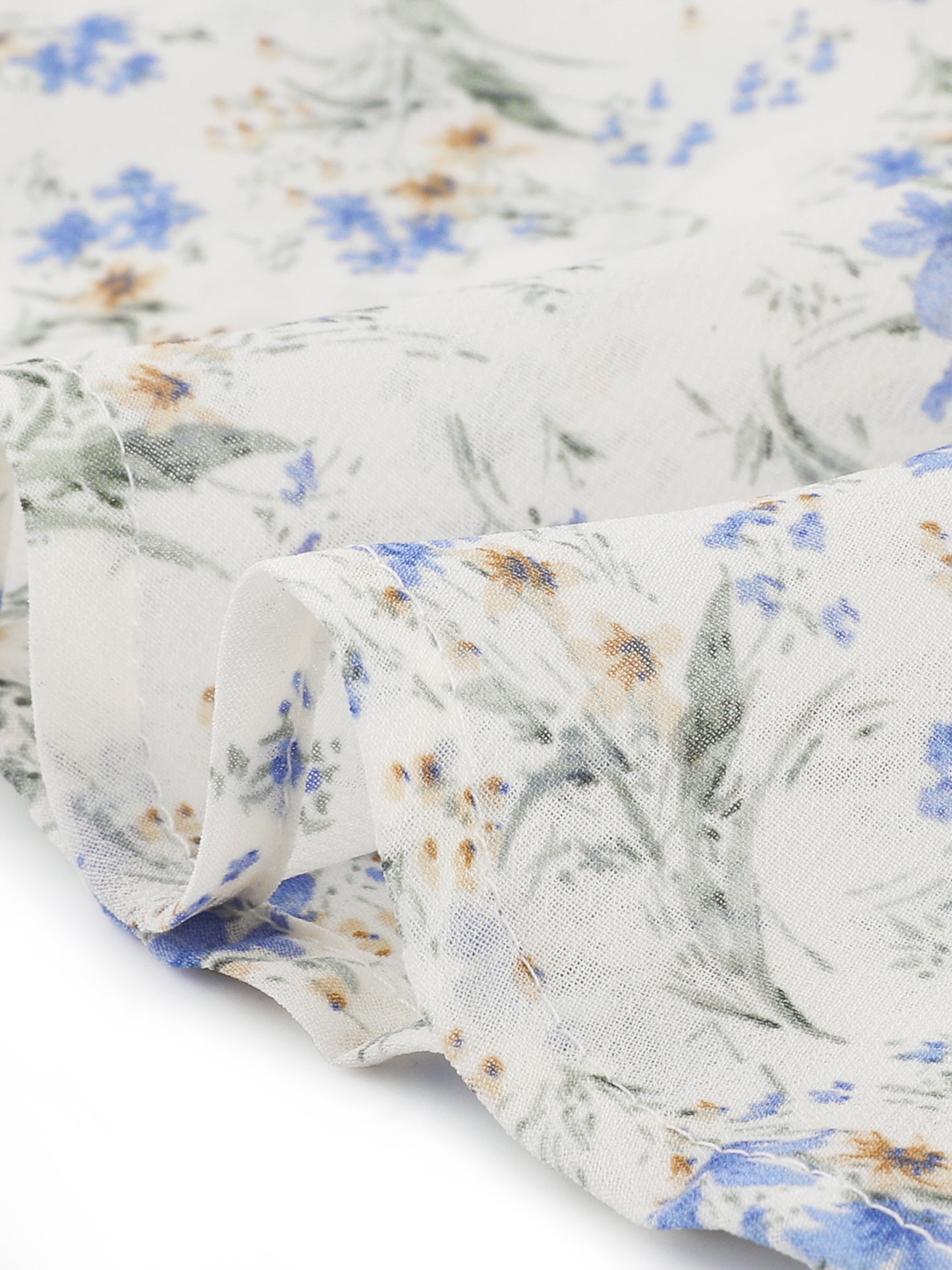 Falda midi de gasa con volantes, cintura elástica y diseño floral para mujer