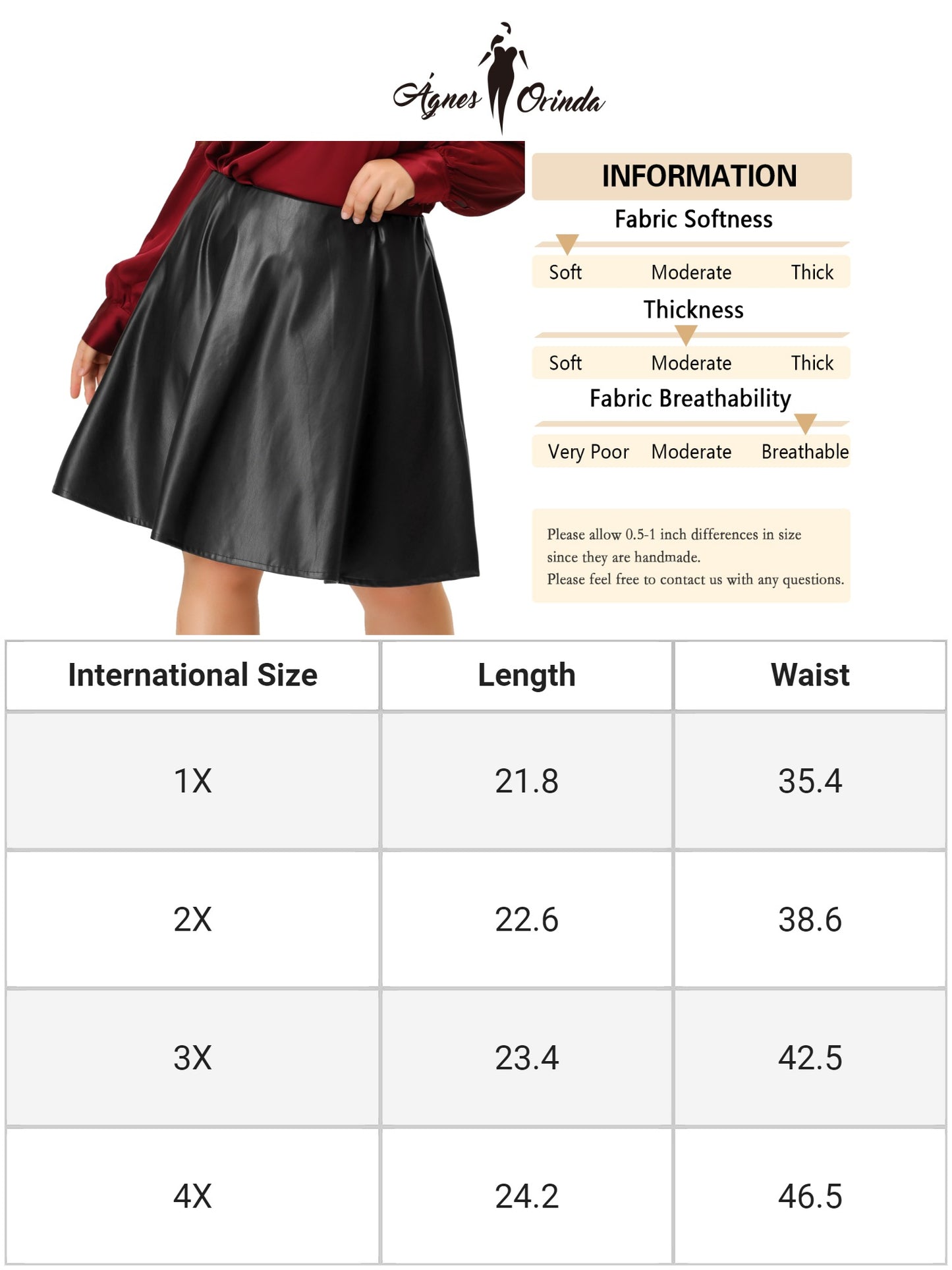 Women Plus Size Skater Skirts Stretchy PU Party A Line Swing Mini Skirt