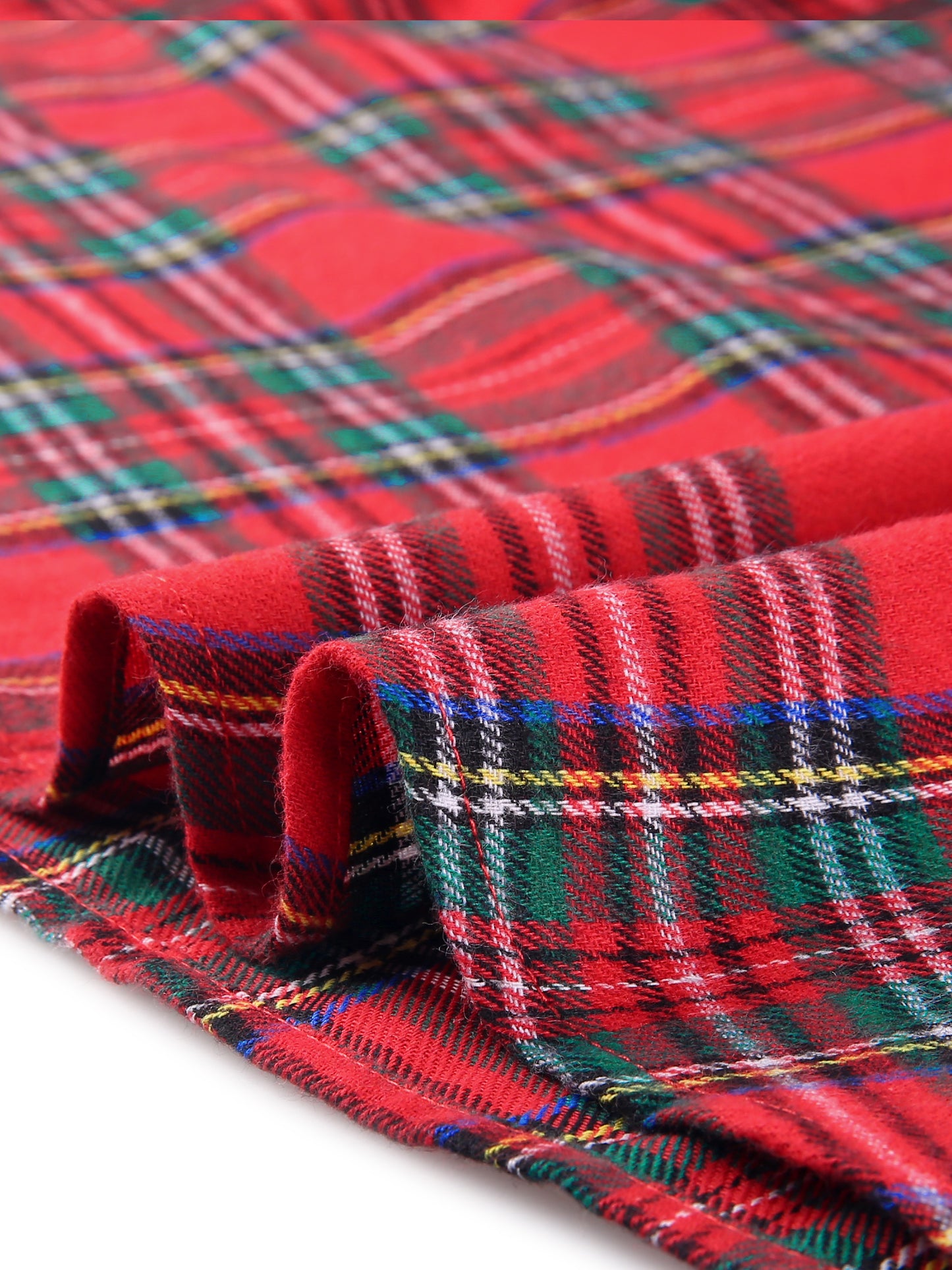 Women Plus Size Vintage Skirt A-line Plaid Printed Flare Elastic High Waist Midi Skirt