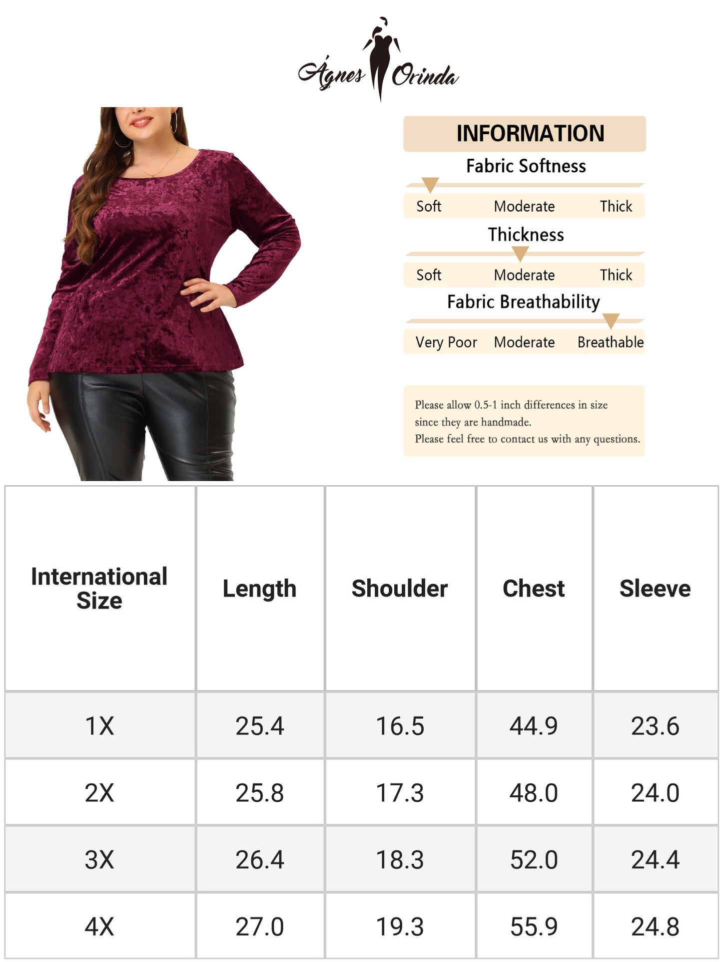 Women Plus SIze Velvet Top Tops Crew Neck Long Sleeve Vintage Retro T-Shirt