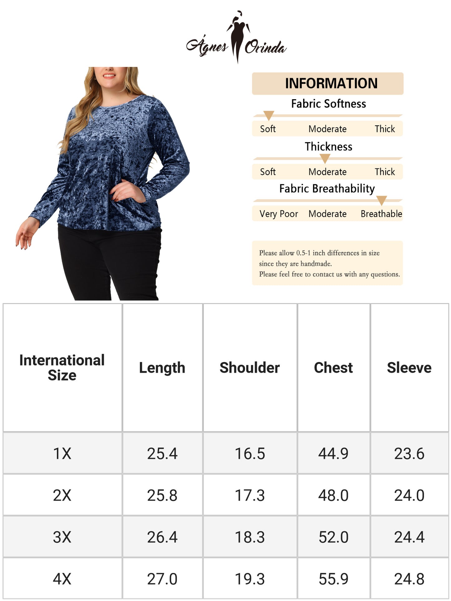 Women Plus SIze Velvet Top Tops Crew Neck Long Sleeve Vintage Retro T-Shirt