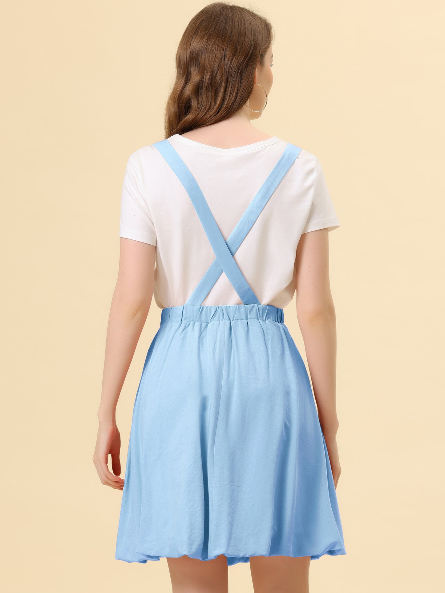 Women's Suspender Skirt Detachable Strap A-Line Bubble Skirt