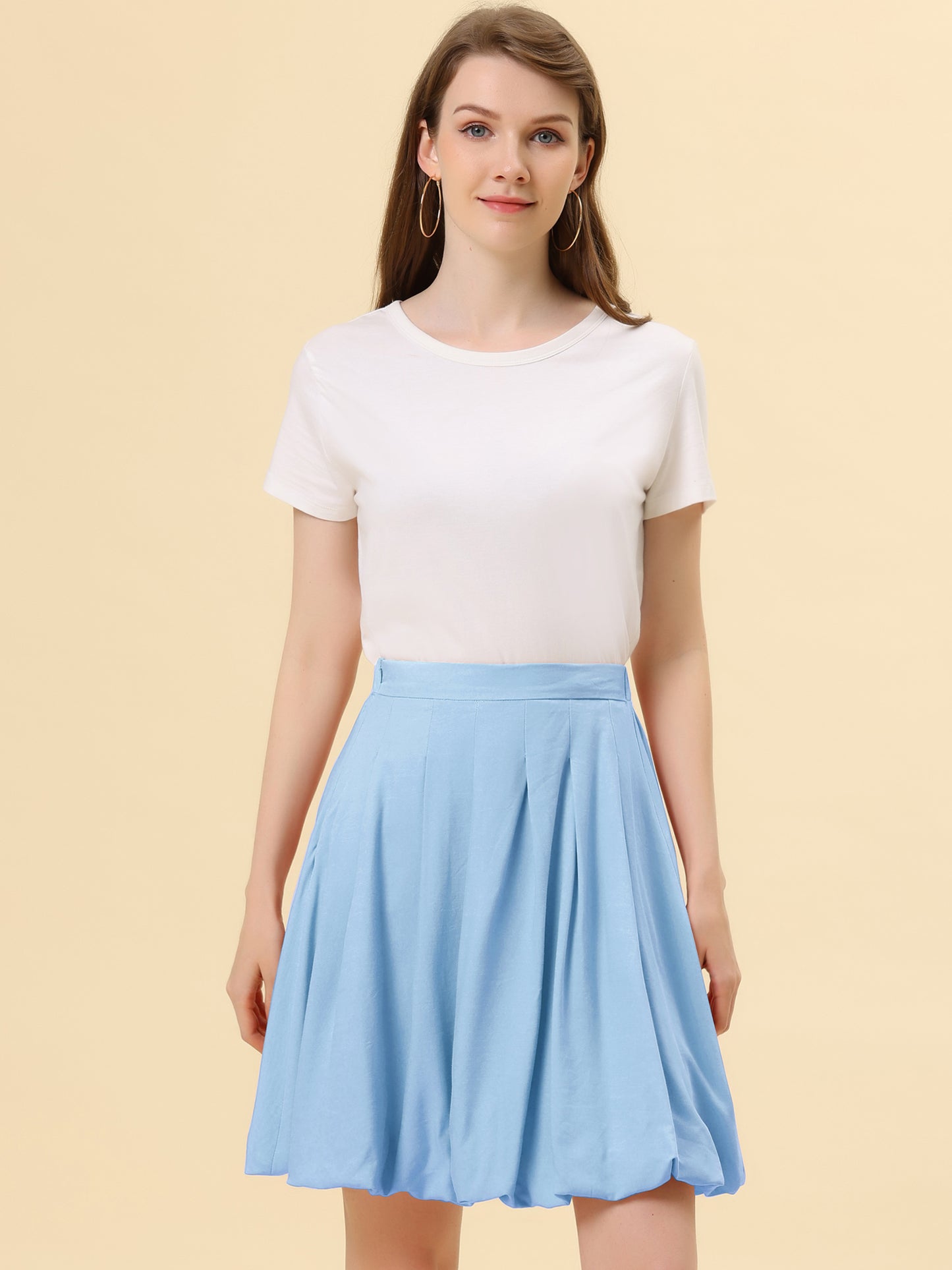 Women's Suspender Skirt Detachable Strap A-Line Bubble Skirt