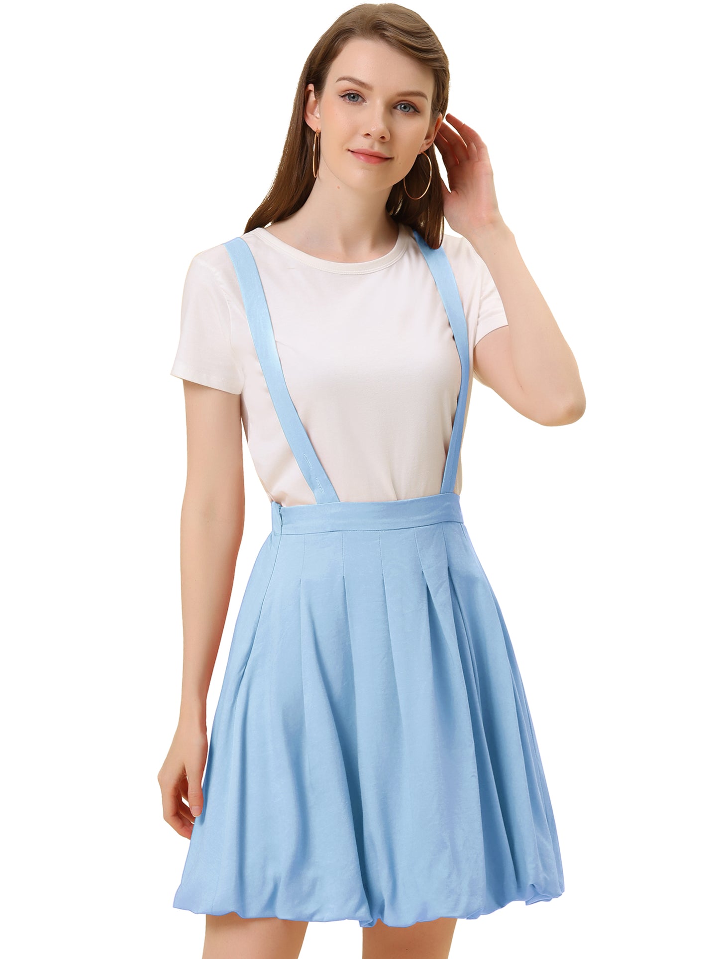 Women's Suspender Skirt Detachable Strap A-Line Bubble Skirt