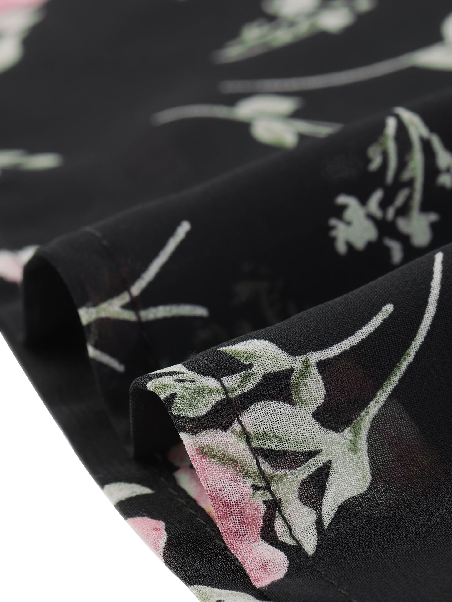 Blusa elegante con cuello en V y mangas abullonadas para mujer con estampado floral