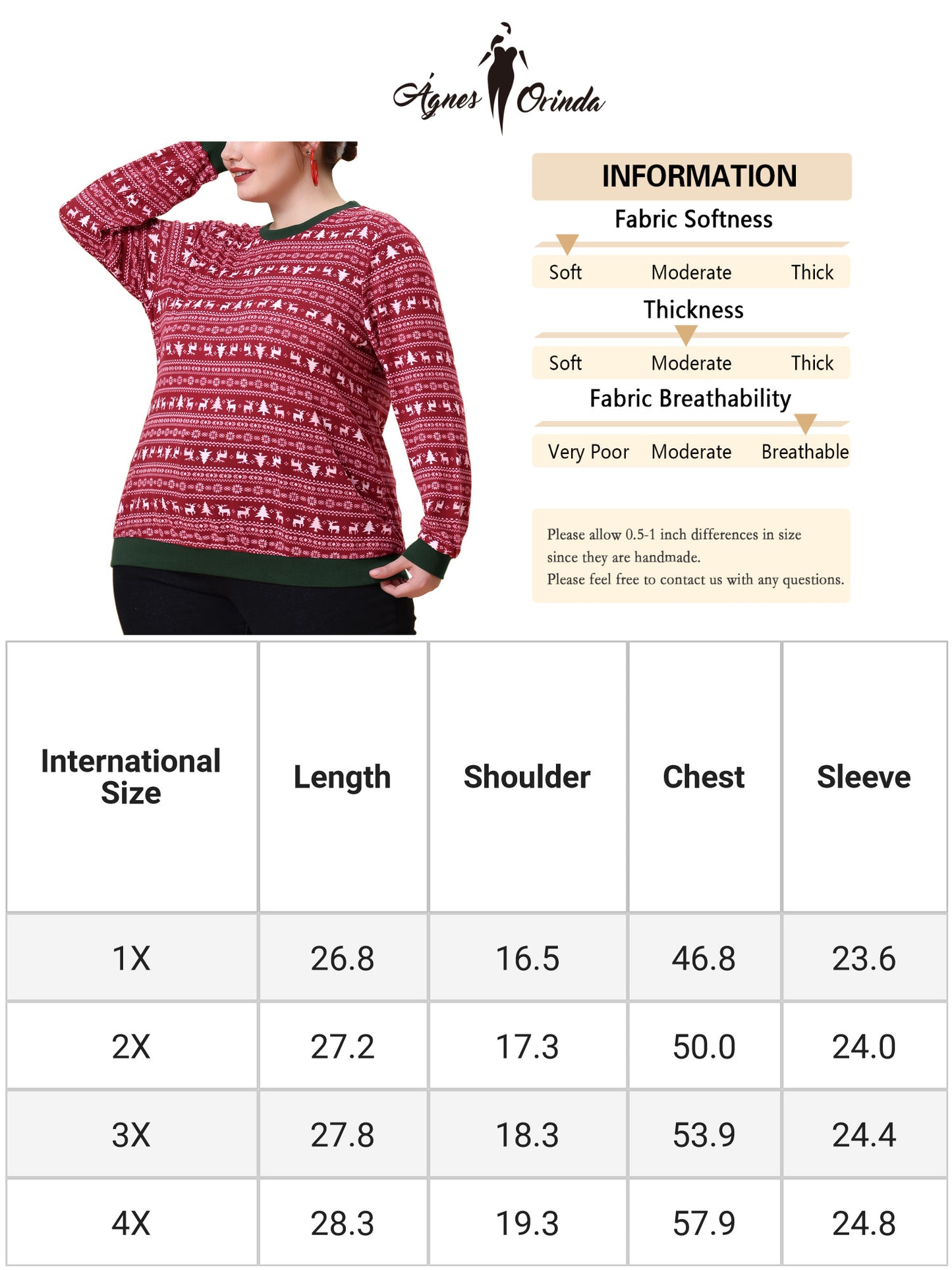 Women Plus Size Tops Long Sleeve Contrast Color Fall Knit Pullover