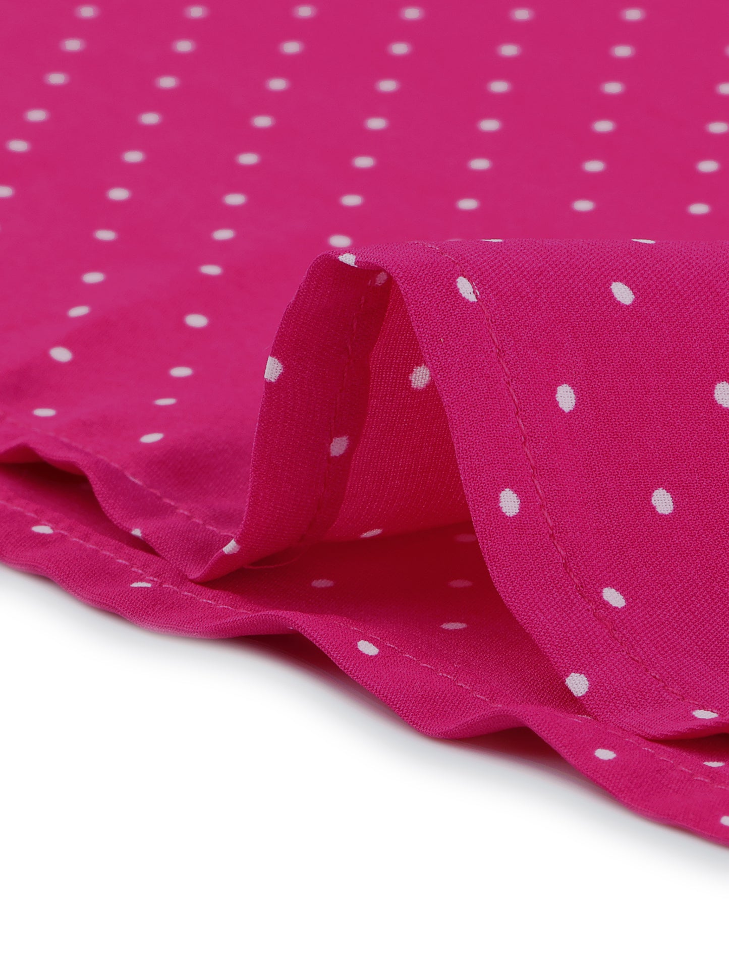 Women's Ruffled Collar Polka Dots 3/4 Sleeve Blouse
