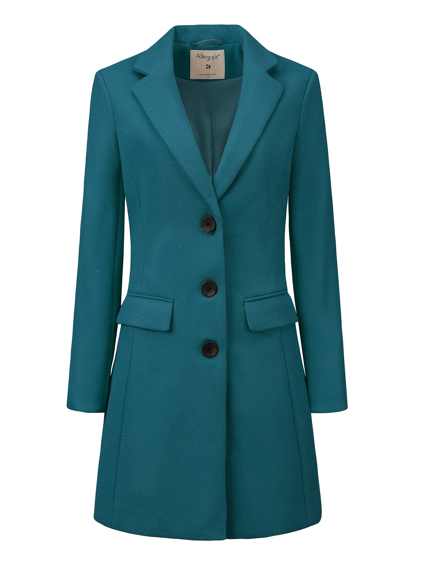 Women's Winter Coats Single Breasted Long Trench Coat Jackets, Deep Colors
