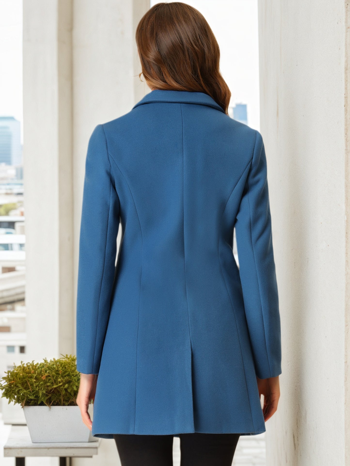 Women's Winter Coats Single Breasted Long Trench Coat Jackets, Light Colors