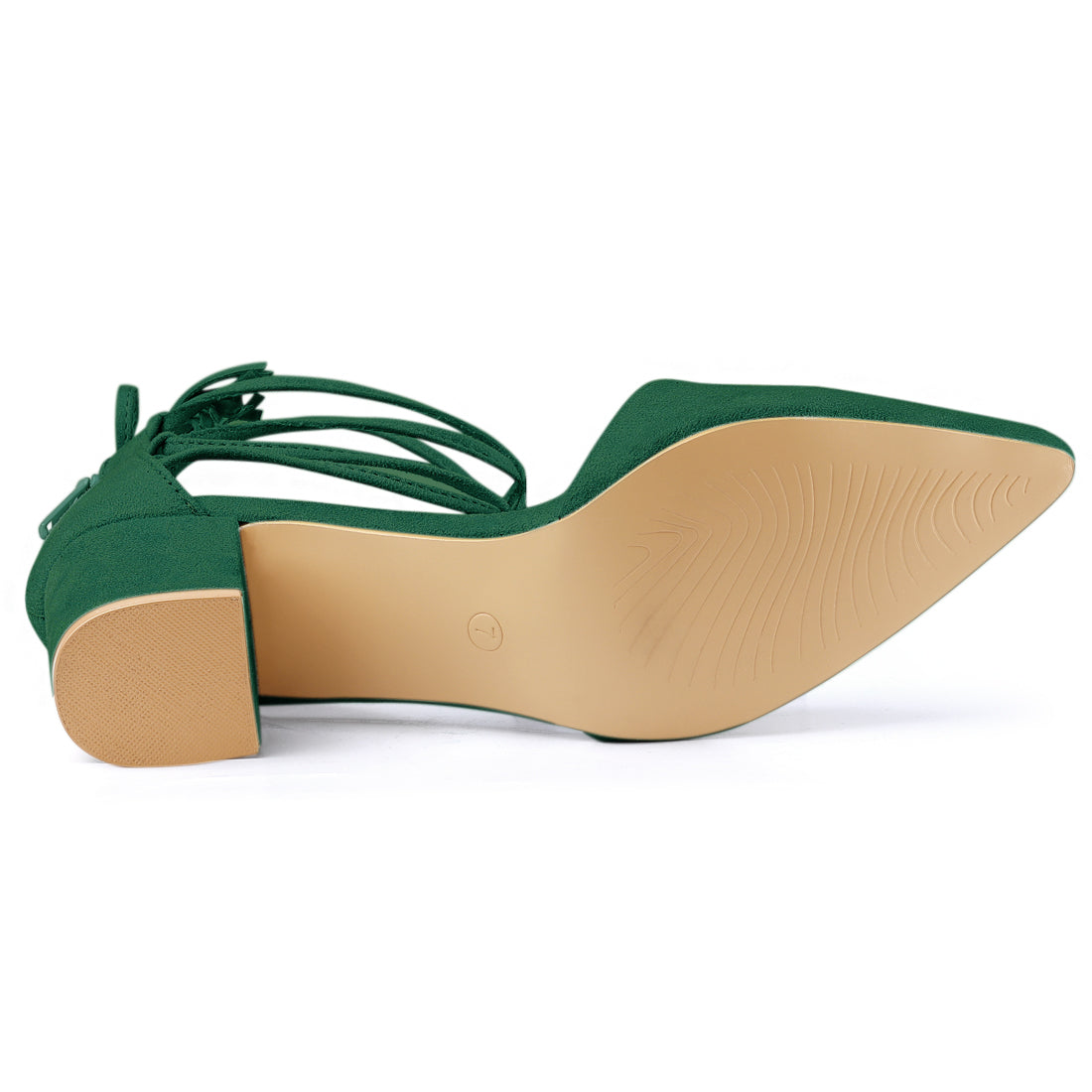 Zapatos de tacón de bloque con punta puntiaguda y cordones para mujer