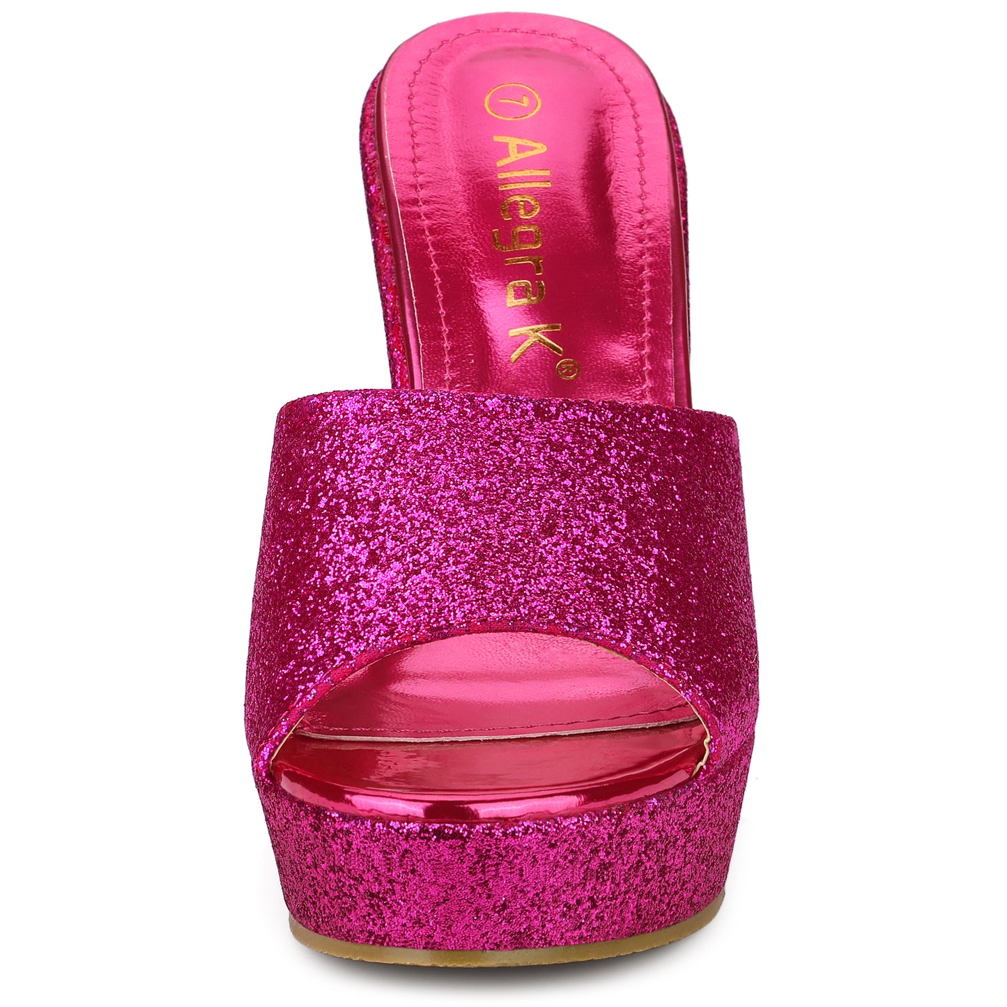 Sandalias de cuña con plataforma y brillo para mujer