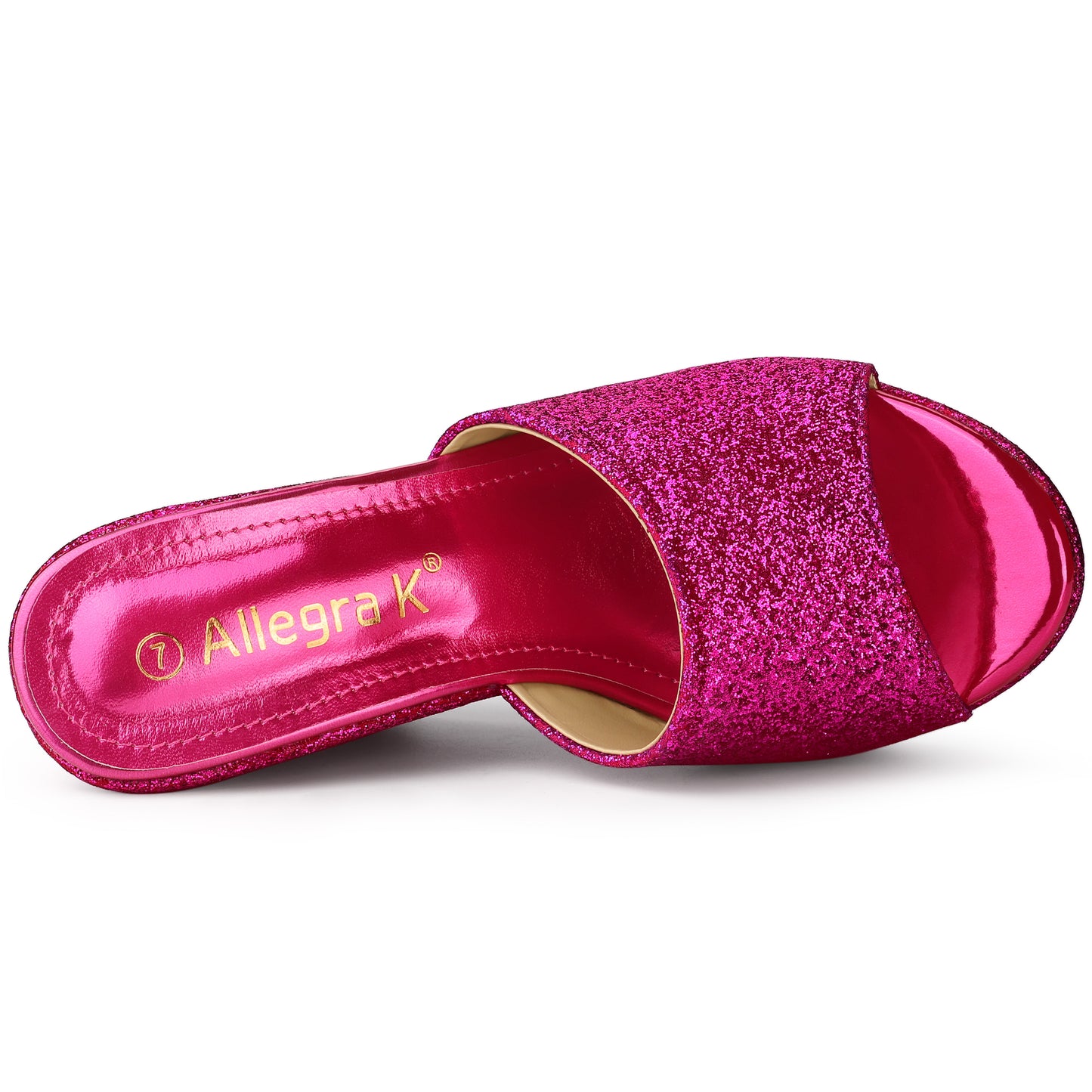 Sandalias de cuña con plataforma y brillo para mujer