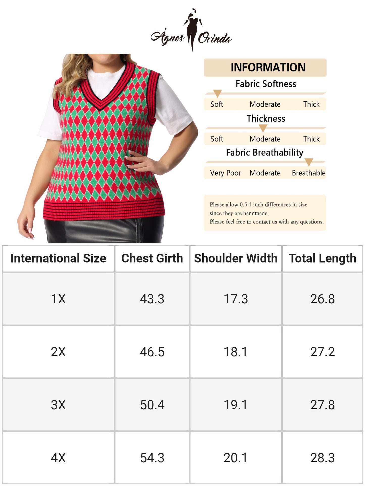 Women's Plus Size Sweater Vest V Neck Sleeveless Knit Pullover Sweater Sleeveless Vests