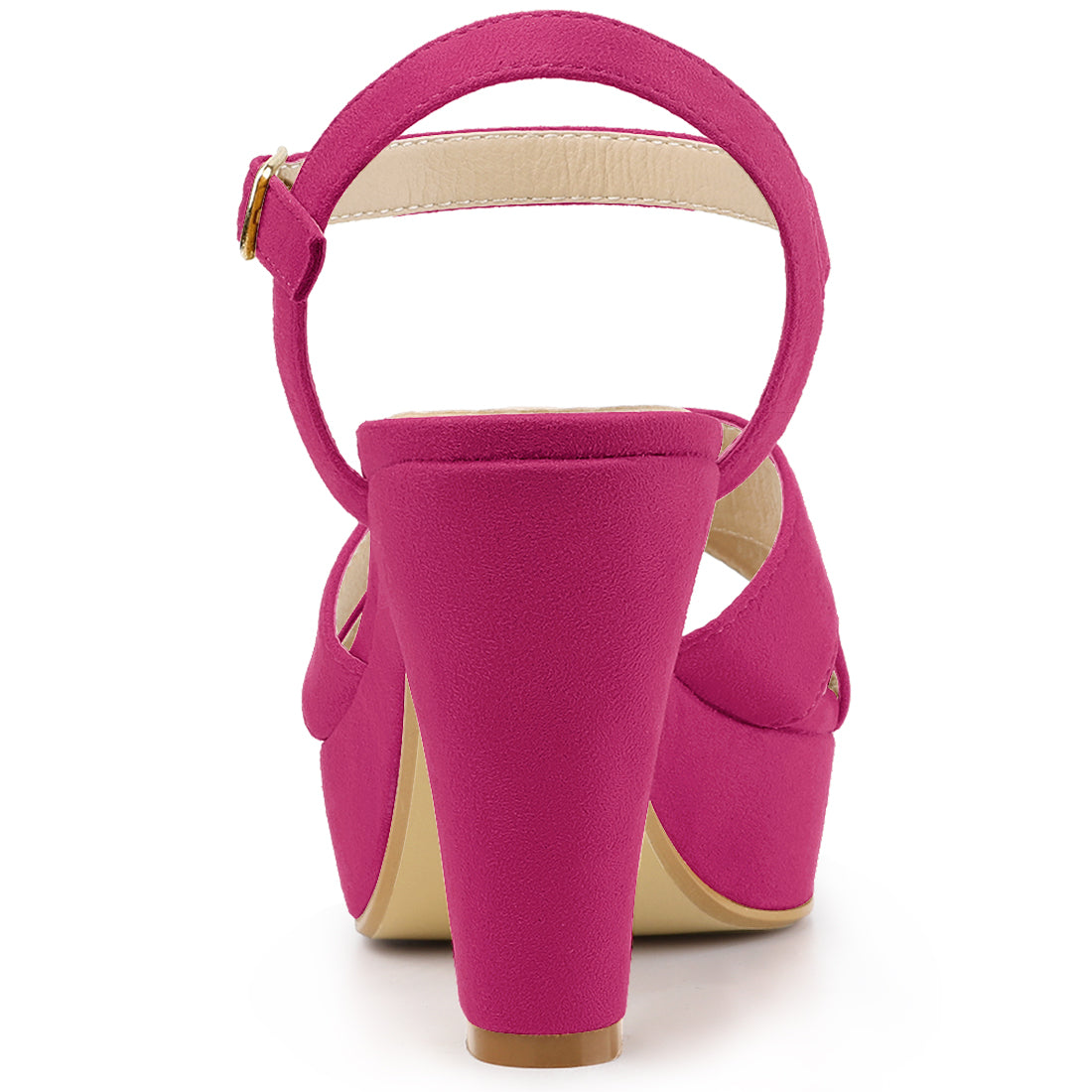 Sandalias de plataforma con tacón grueso y tira trasera para mujer