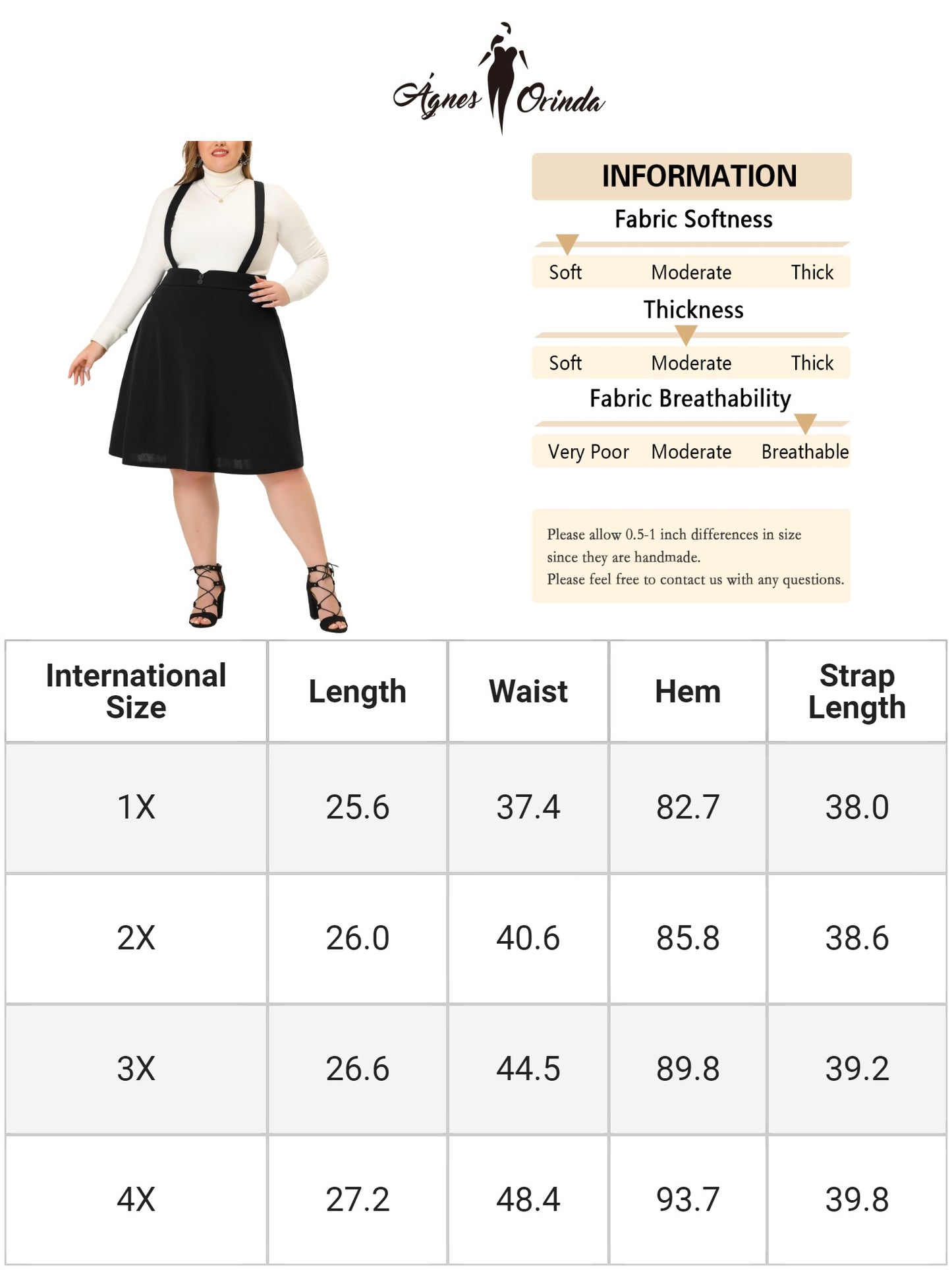 Falda larga de talla grande para mujer, con tirantes, informal, corta y con tiras desmontables
