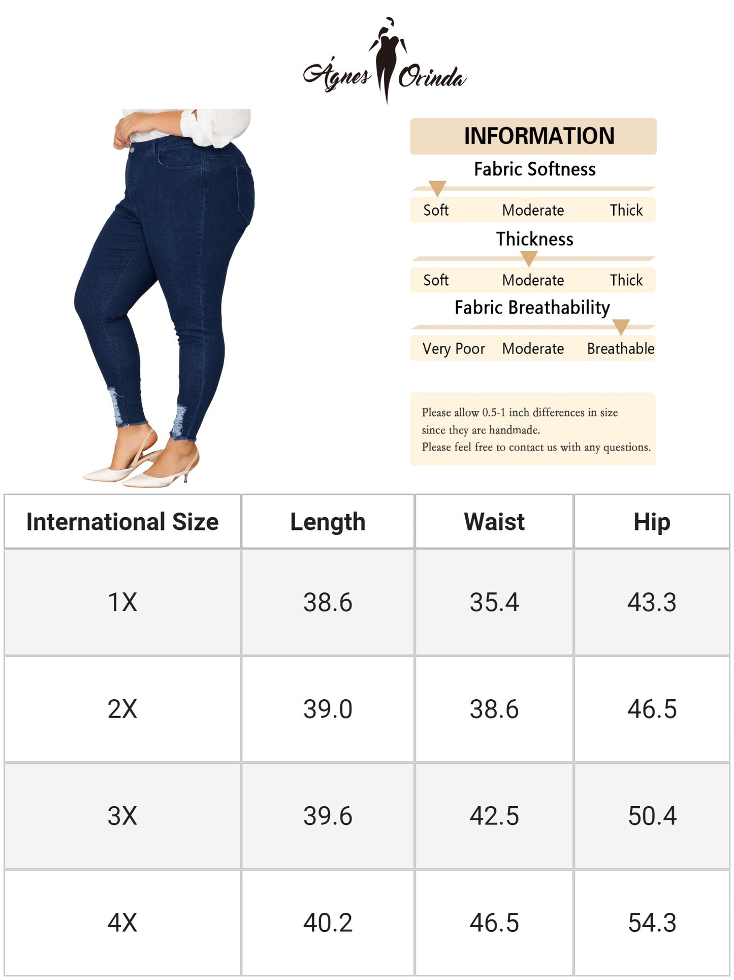 Women Plus Size Denim Jean Ripped Mid Rise Stretch Washed Skinny Jeans