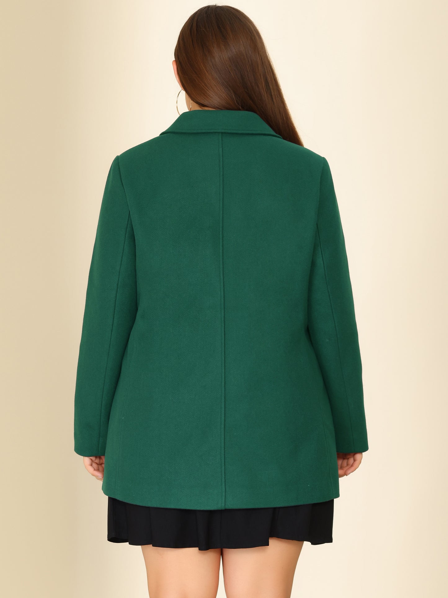 Women's Plus Size Notched Lapel Double Breasted Coat