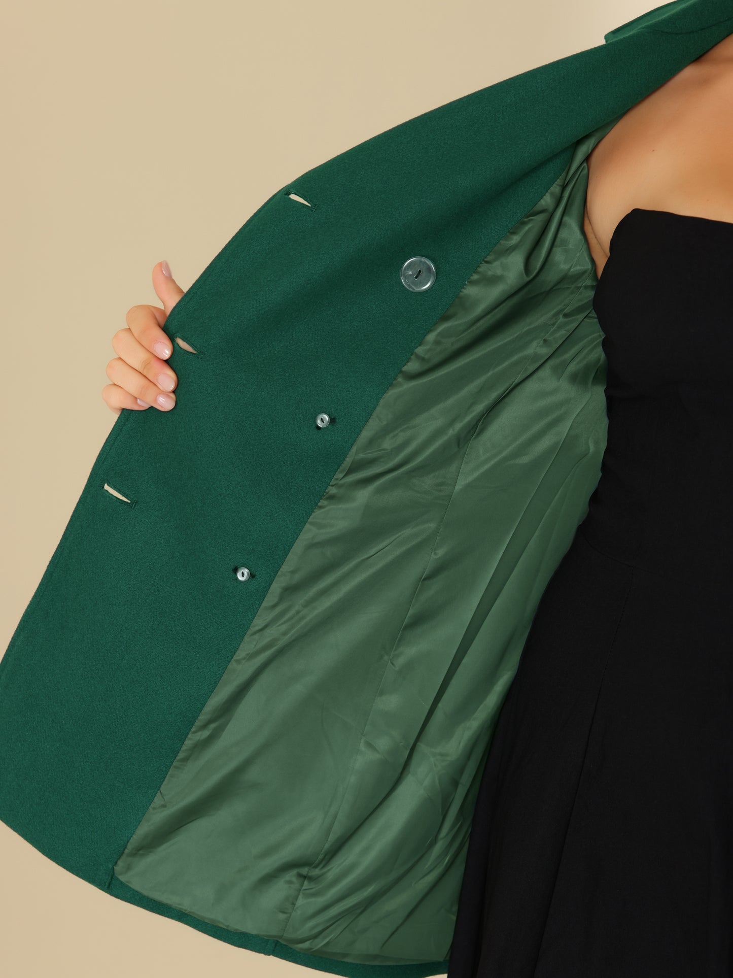 Women's Plus Size Notched Lapel Double Breasted Coat