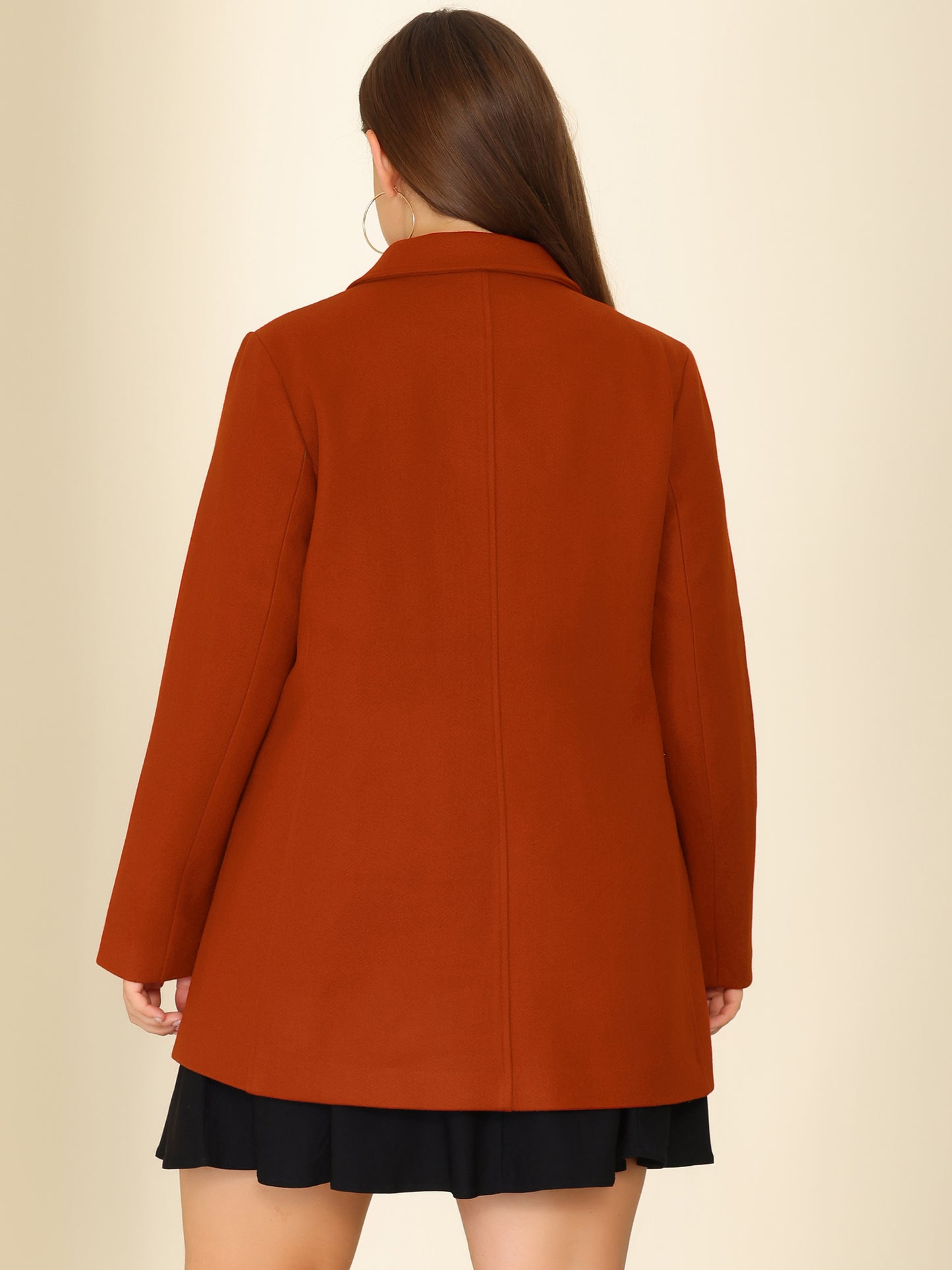 Women's Plus Size Notched Lapel Double Breasted Coat