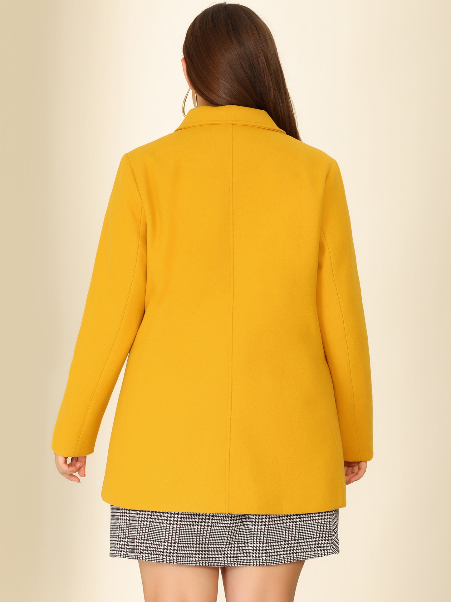 Women's Plus Size Notched Lapel Double Breasted Coat