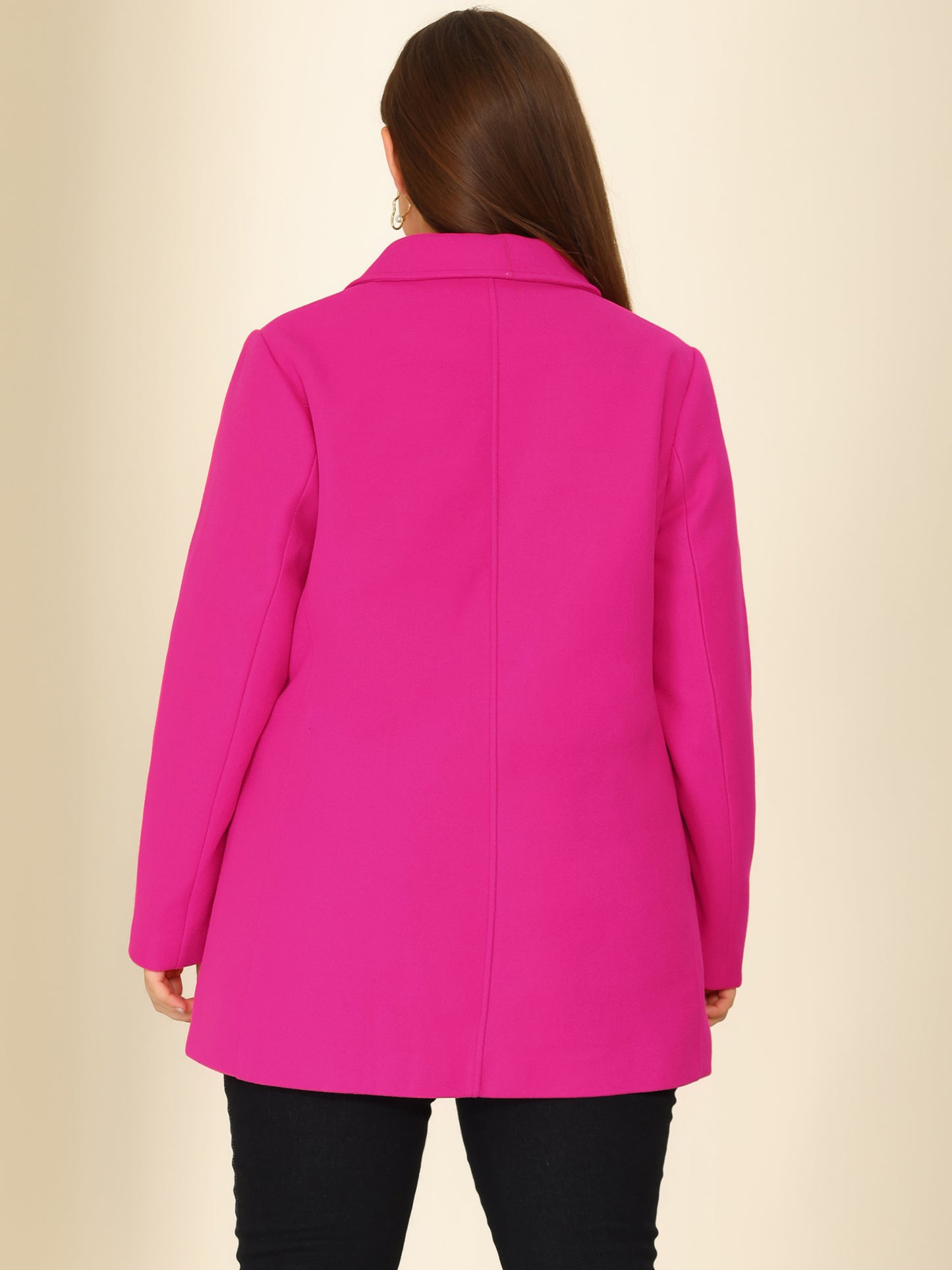 Women's Plus Size Notched Lapel Double Breasted Coat