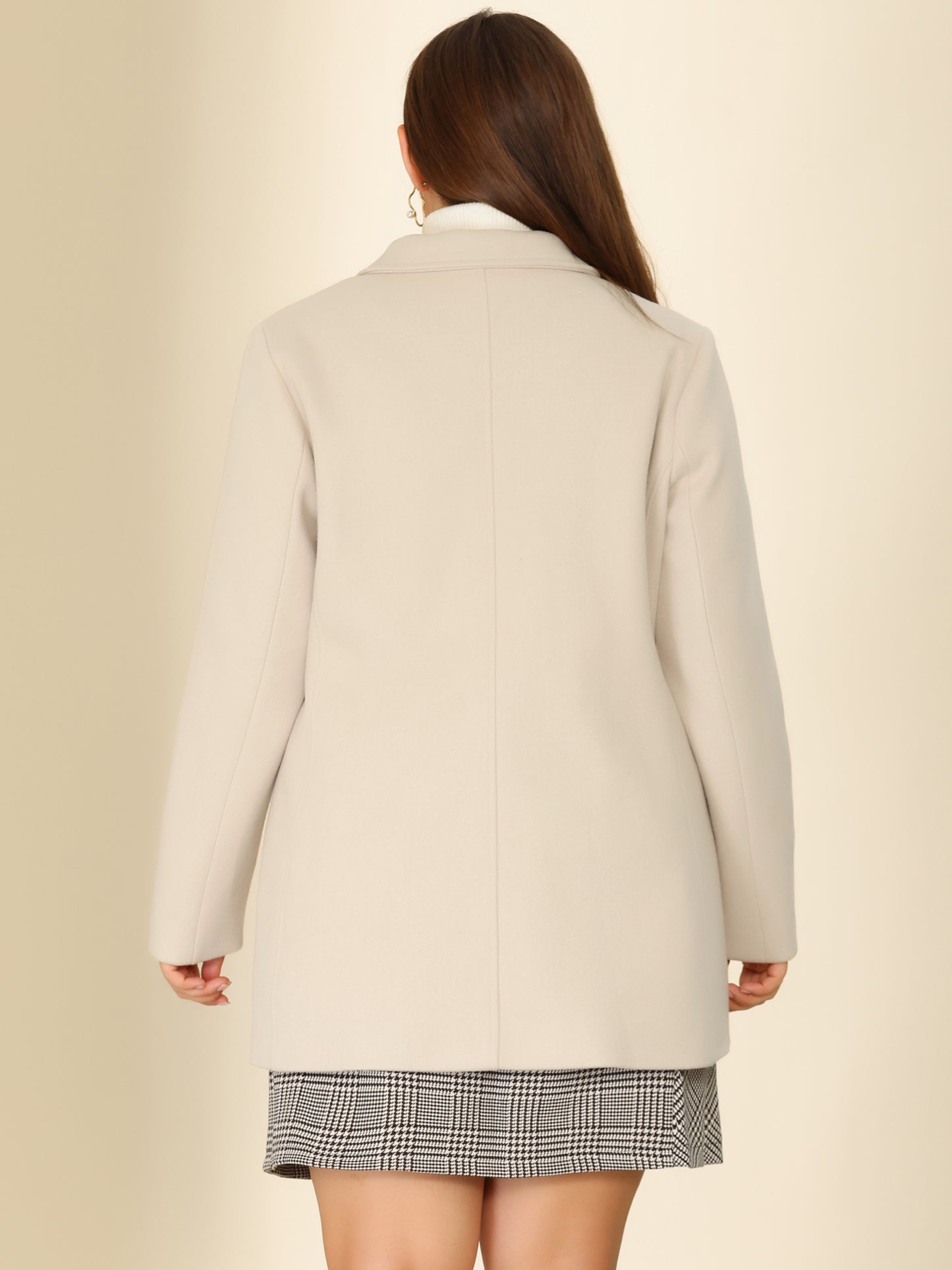 Women's Plus Size Notched Lapel Double Breasted Coat