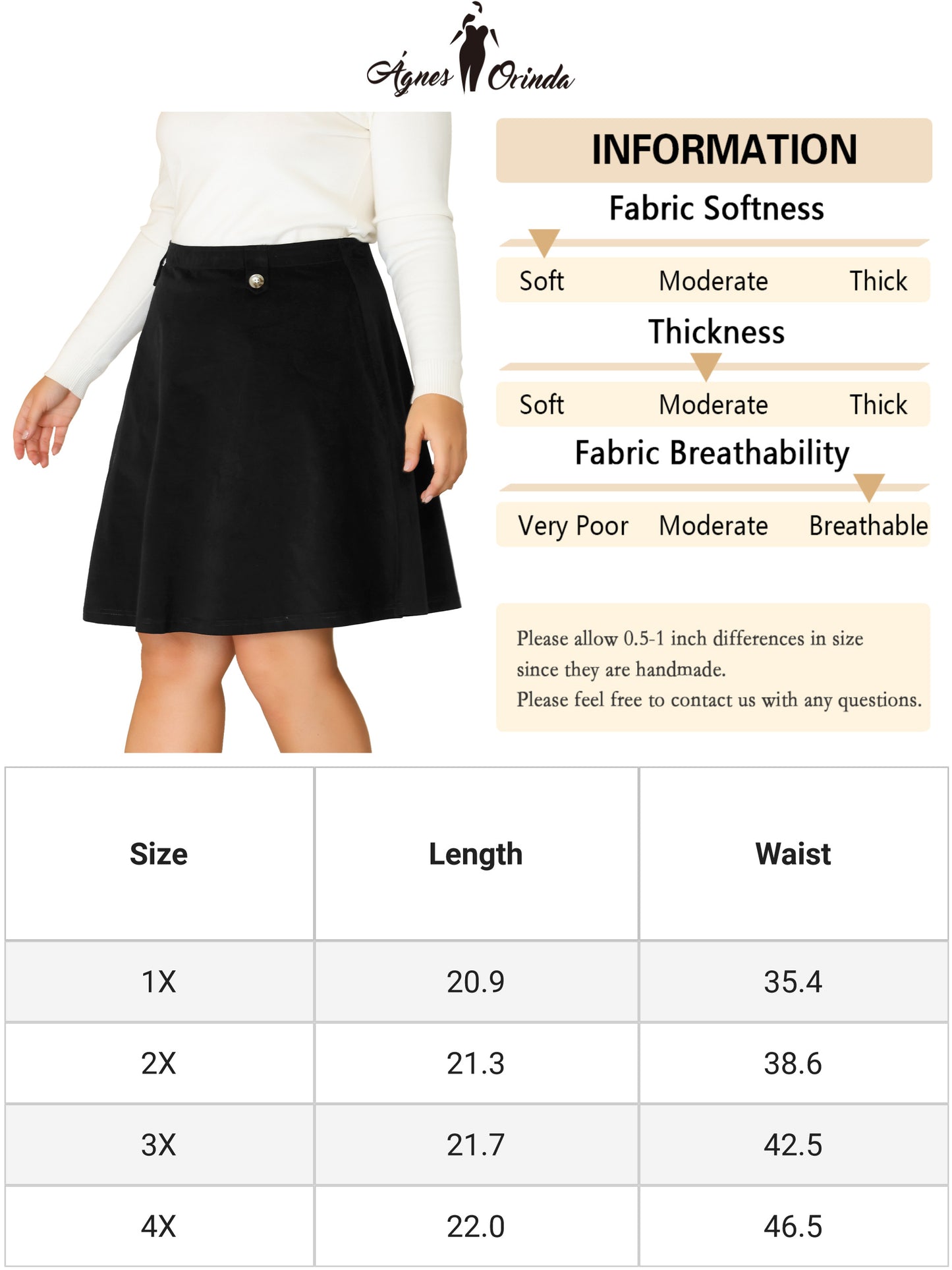 Faldas de pana retro de talla grande para mujer, con cintura elástica y botones decorativos, minifalda de corte A para otoño