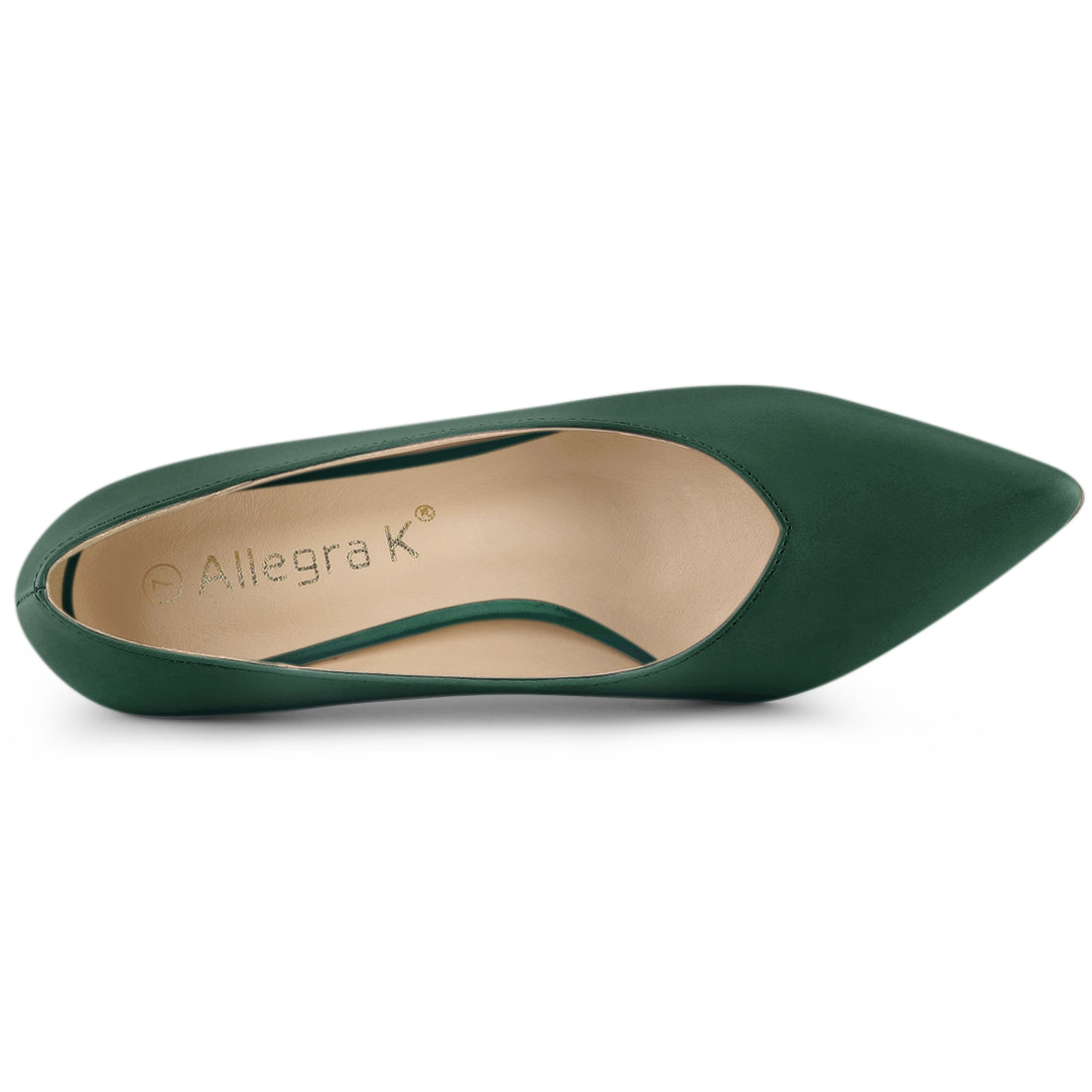 Zapatos de tacón bajo con punta puntiaguda para mujer