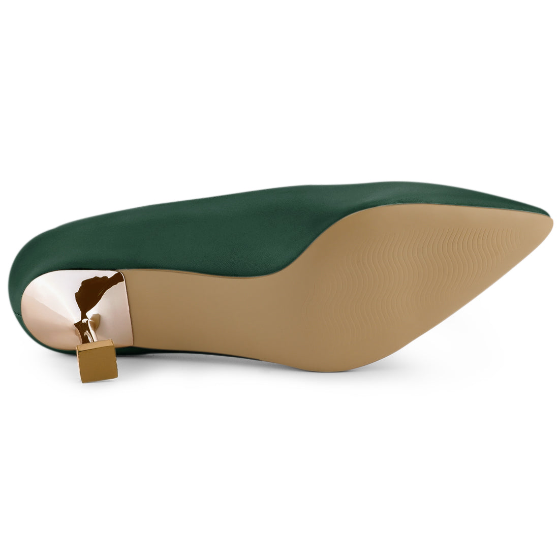 Zapatos de tacón bajo con punta puntiaguda para mujer